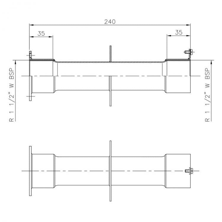 Astralpool - Pasamuros en acero inoxidable 240 mm para piscina de hormigón - BricoandPool