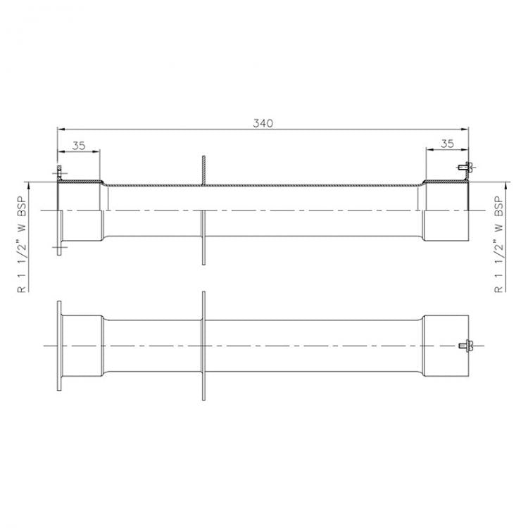 Astralpool - Pasamuros en acero inoxidable 340 mm para piscina de hormigón - BricoandPool