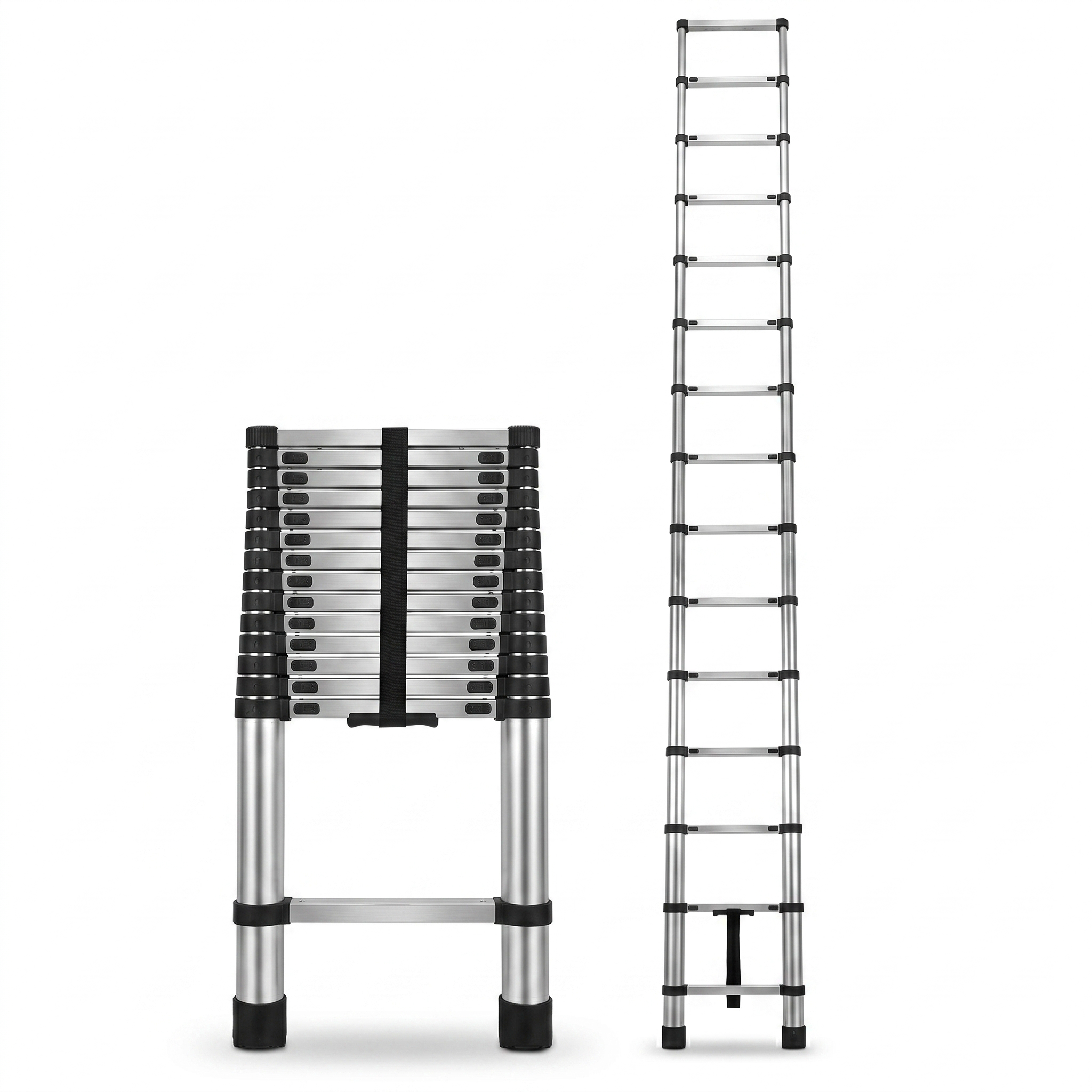 Escalera Telescópica De Aluminio Plegable 3,8 m