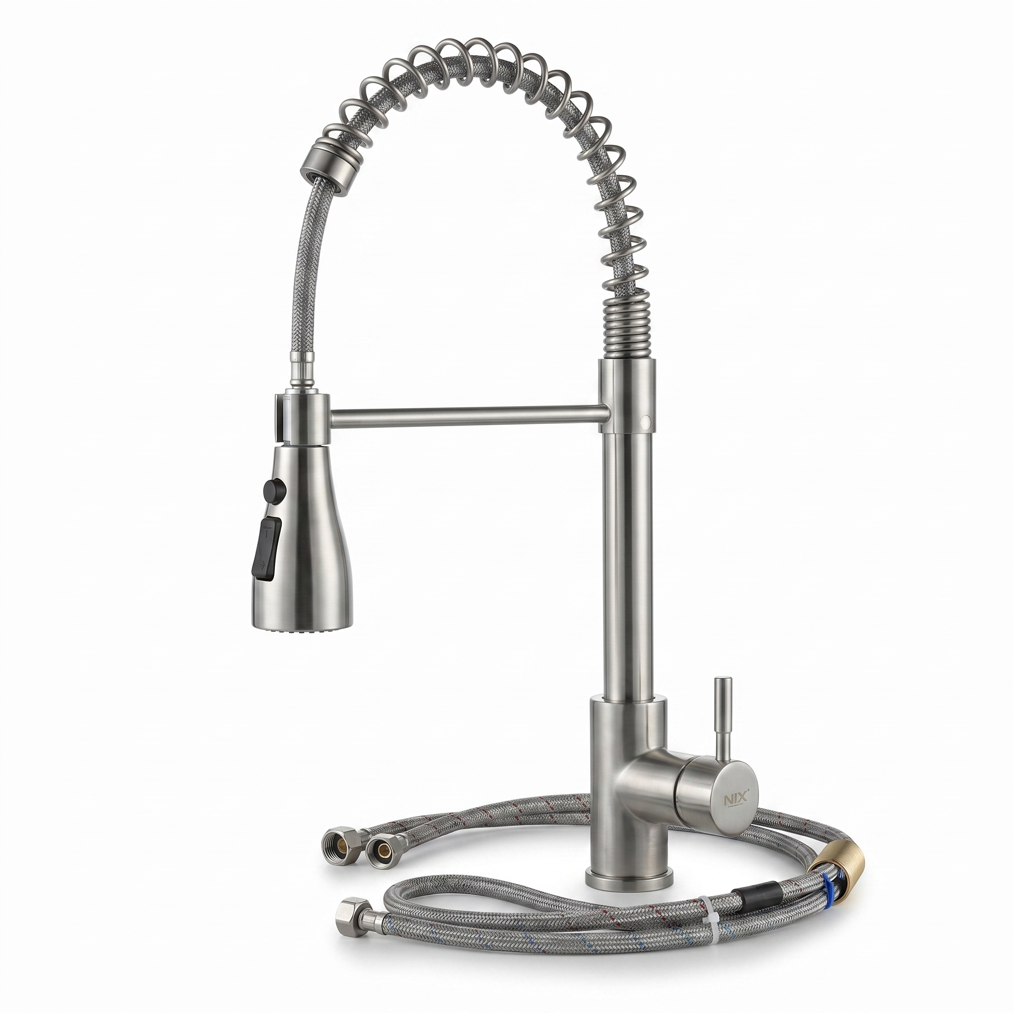 Grifo De Cocina Extraíble 360 Grados Con Ducha Extensible Acero Inoxidable