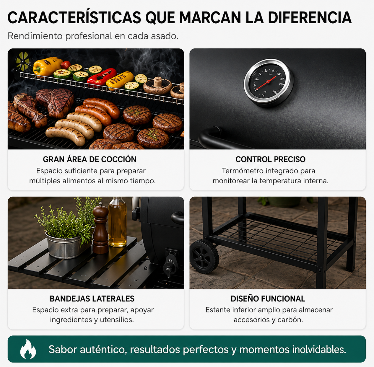 Barbecue au charbon avec couvercle et ventilation réglable pour jardin avec roues