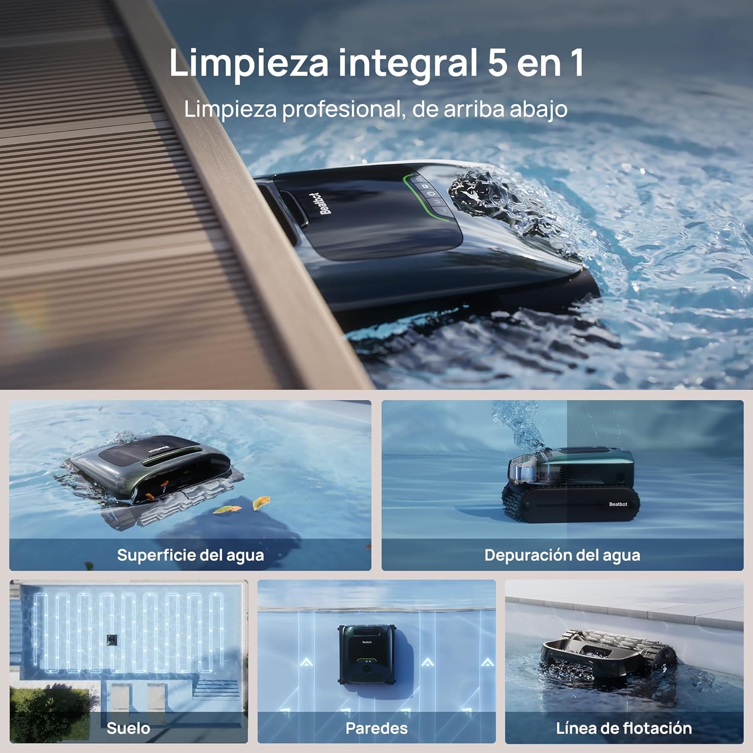 Beatbot - Robot limpiafondos de piscina sin cables AquaSense 2 Pro - BricoandPool