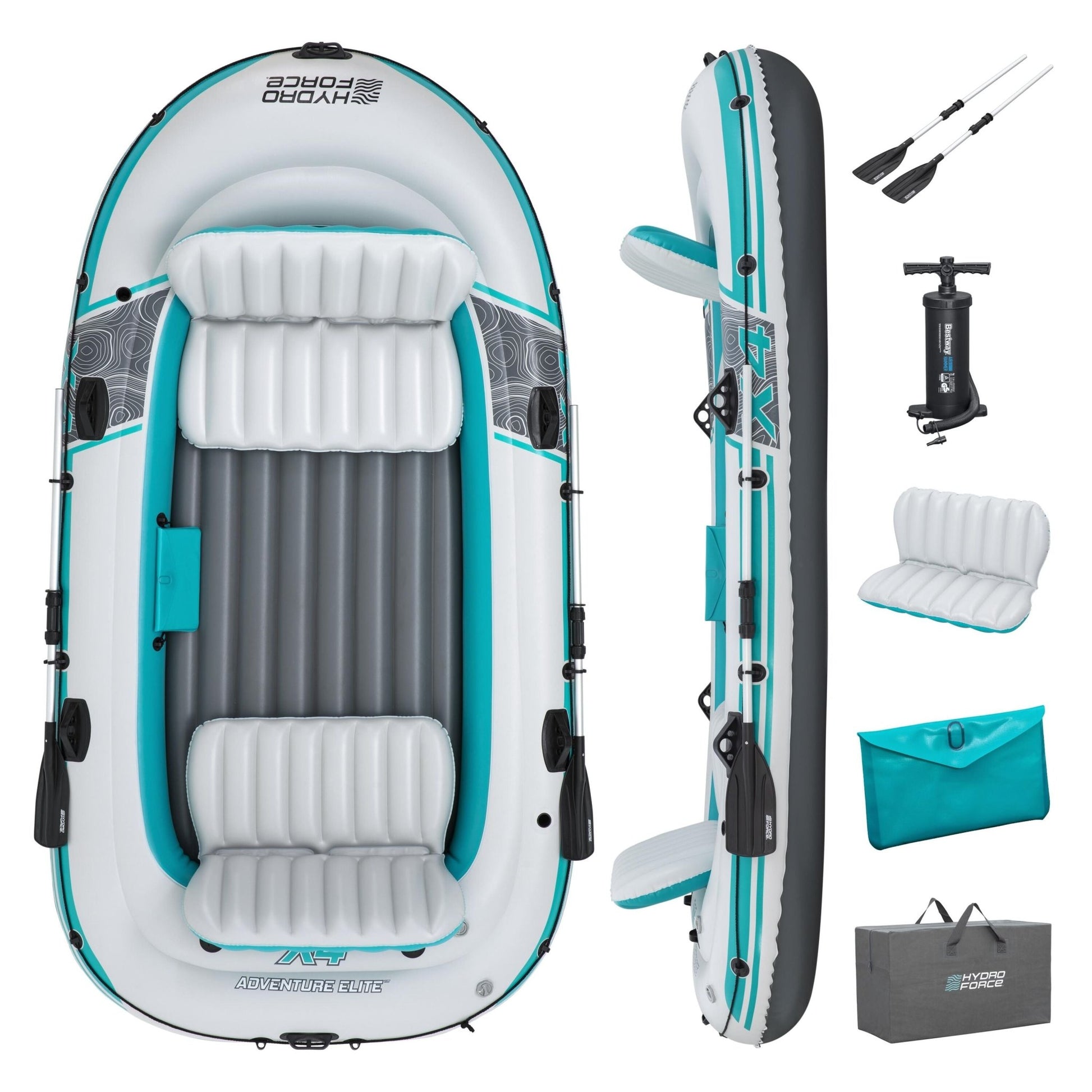 Bestway – Barca hinchable Hydro - Force Adventure Elite X4 Raft Set (315 × 165 cm) - BricoandPool