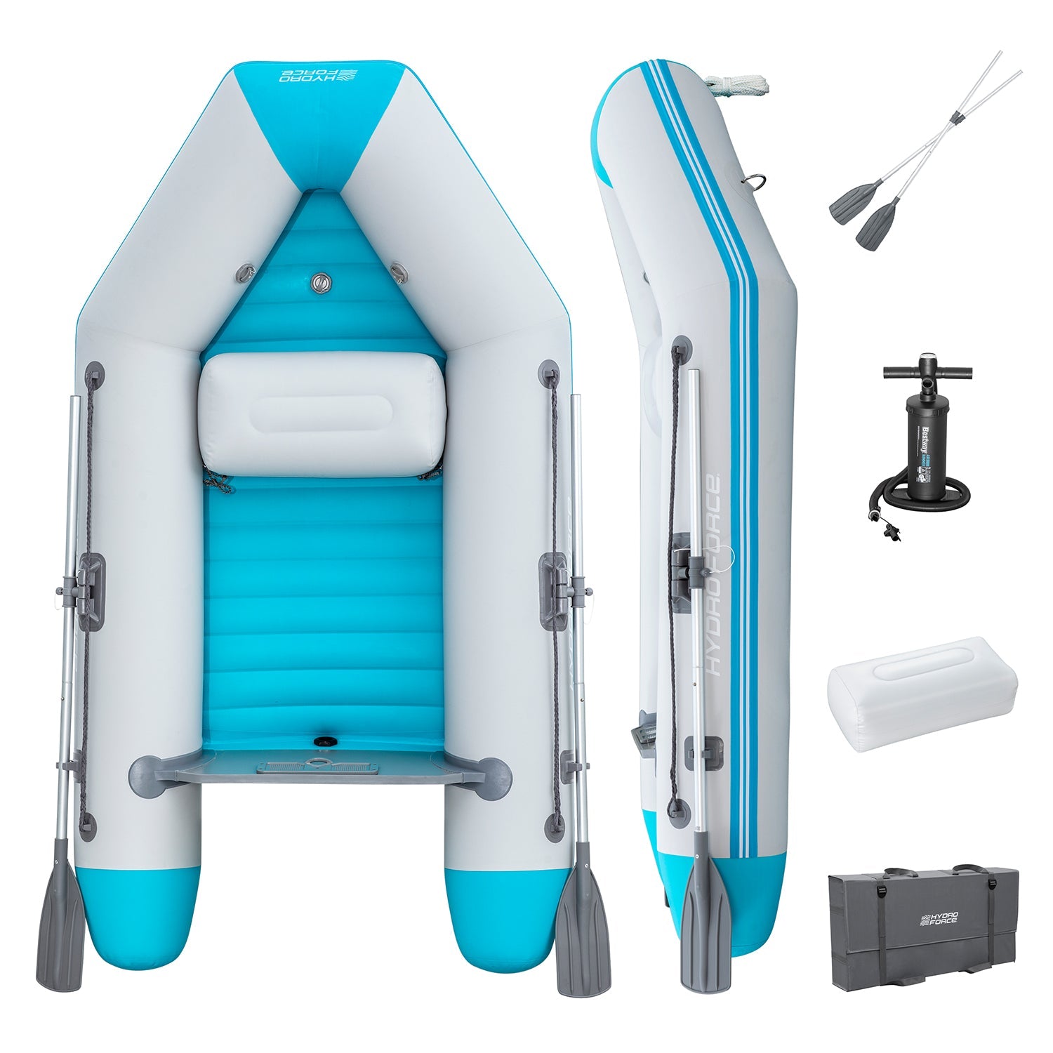 Bestway – Barca hinchable Hydro - Force Corinth Elite Boat Set (230 × 130 × 33 cm) - BricoandPool