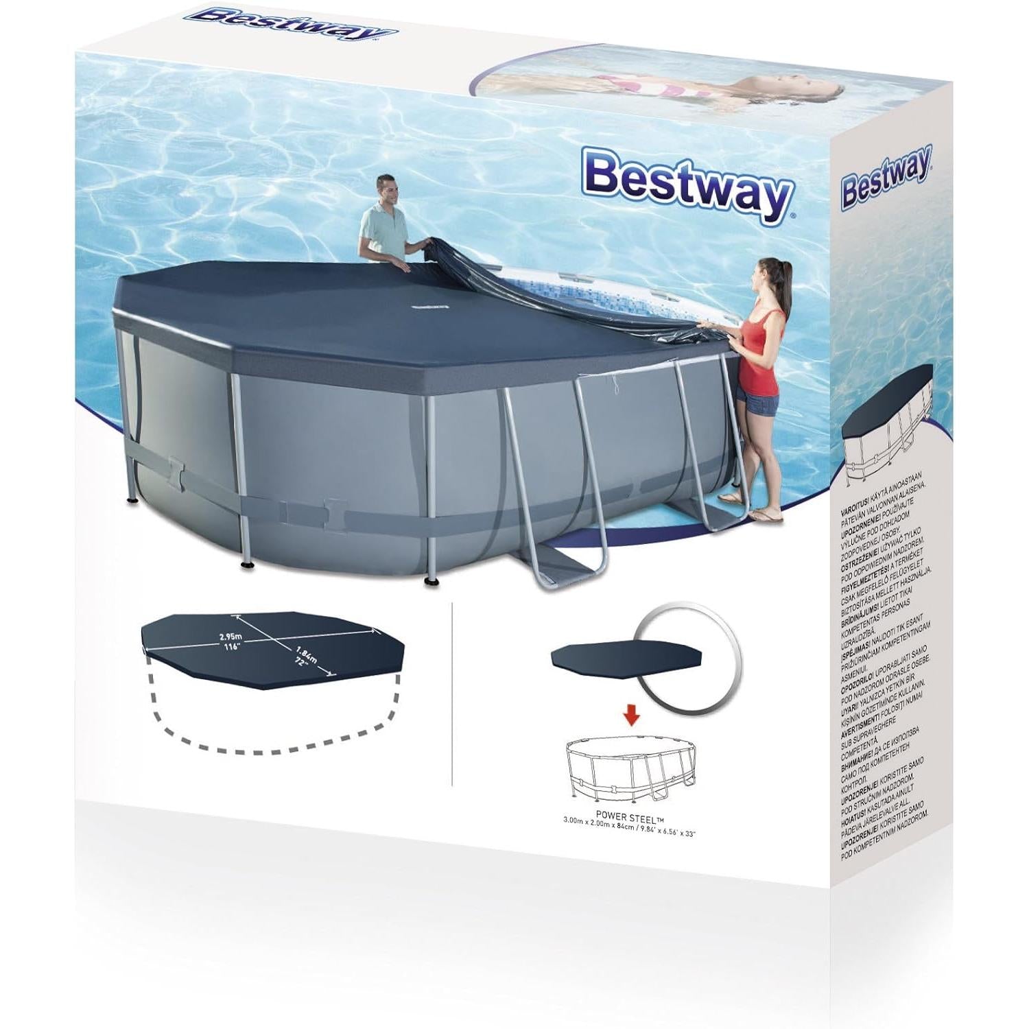 Bestway - Cobertor de invierno ovalado para piscina desmontable - BricoandPool