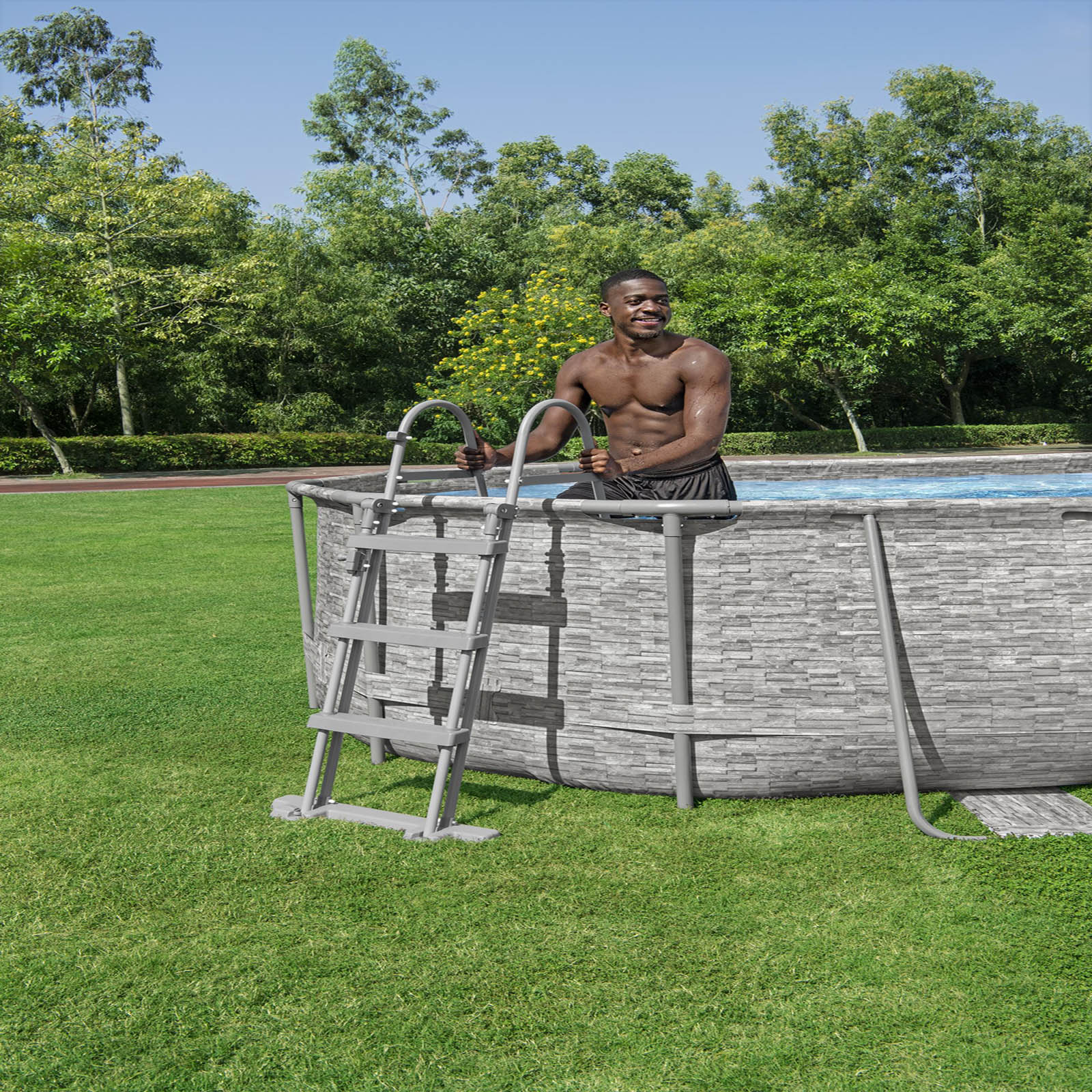 Bestway – Piscina desmontable Power Steel con filtro (549 x 341 x 122 cm) - BricoandPool