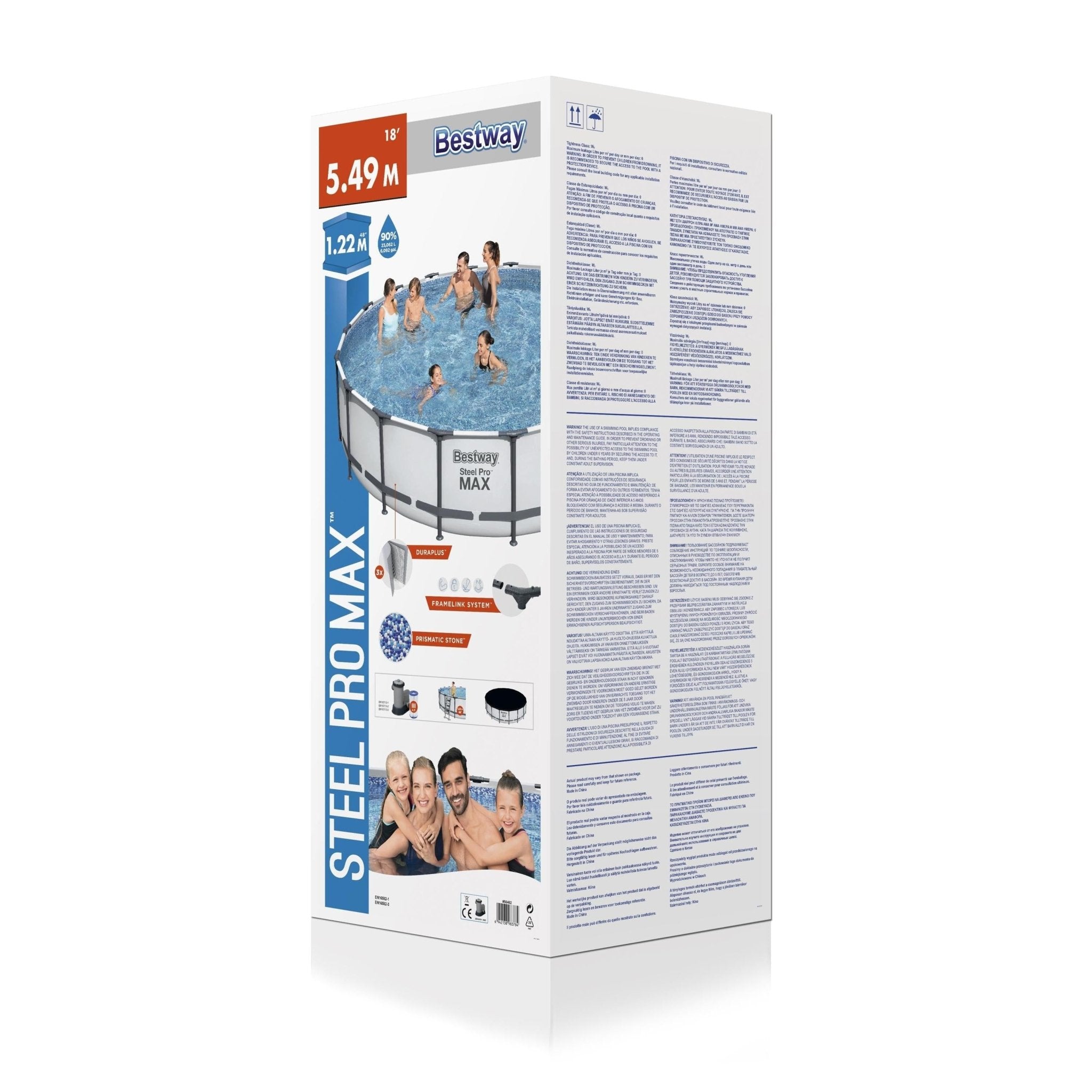 Bestway - Piscina desmontable Steel Pro Max 549 x 122 cm redonda - BricoandPool