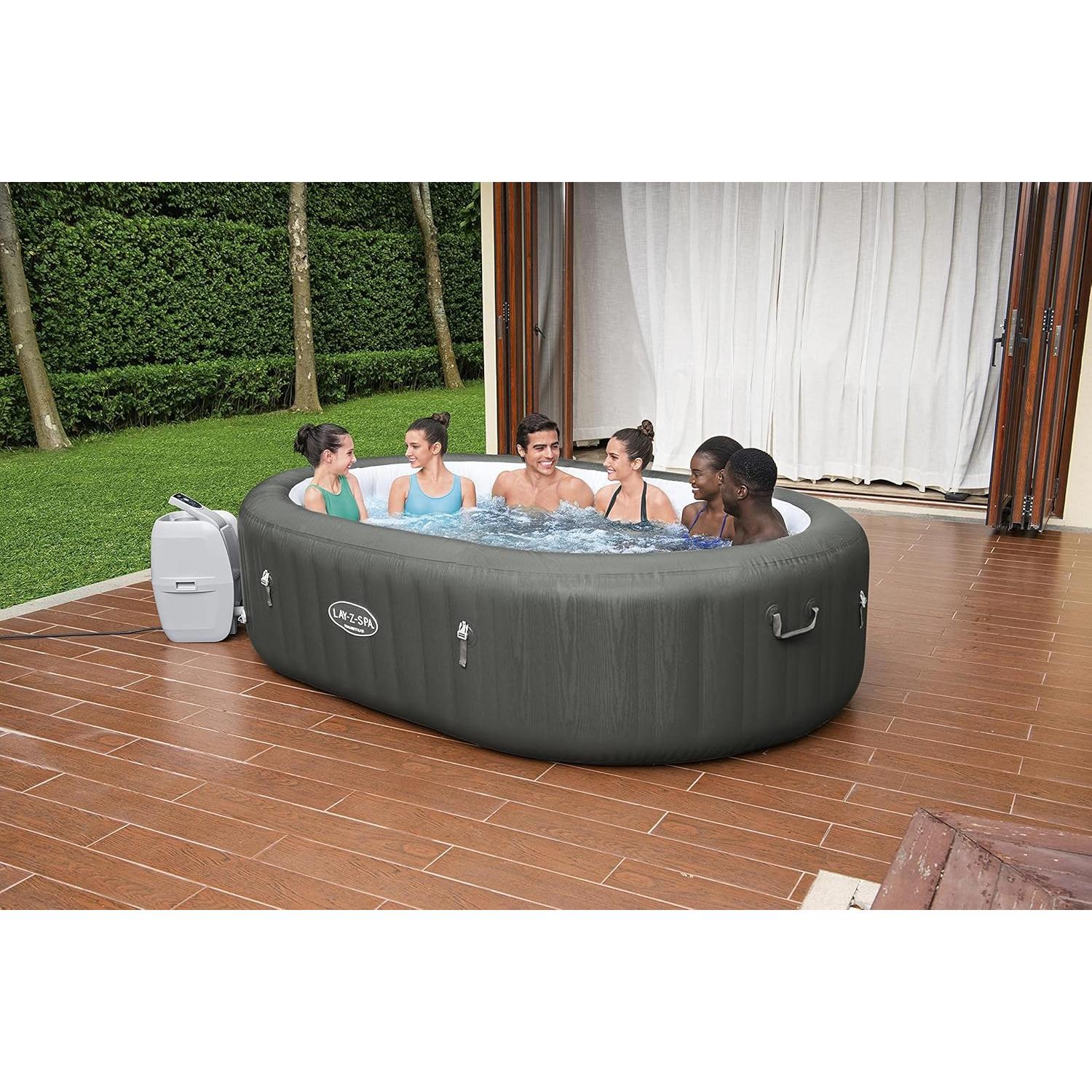 Bestway - Spa hinchable rectangular Mauritius Smart AirJet 7 plazas gris - BricoandPool