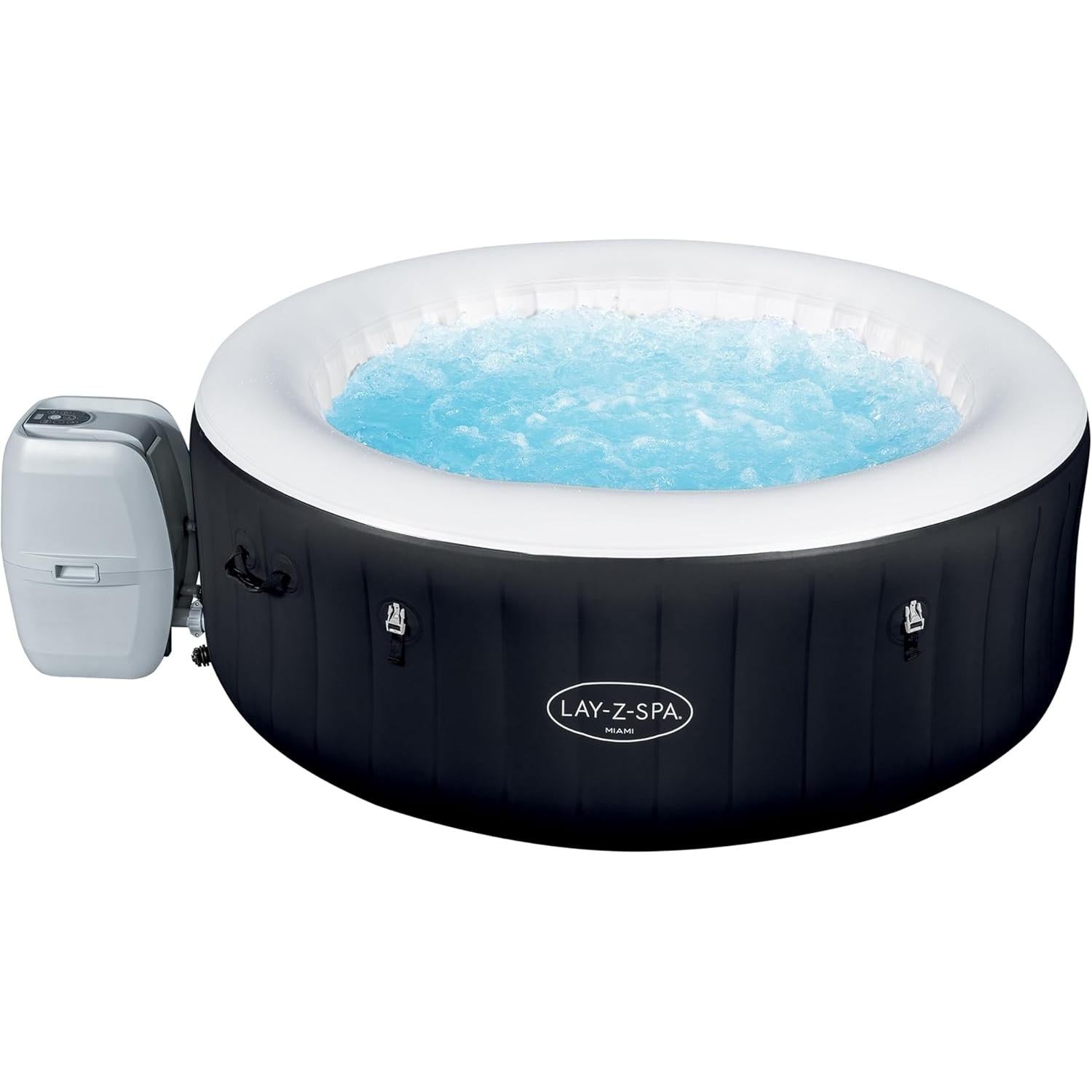 Bestway - Spa hinchable redondo Miami AirJet 4 plazas negro - BricoandPool
