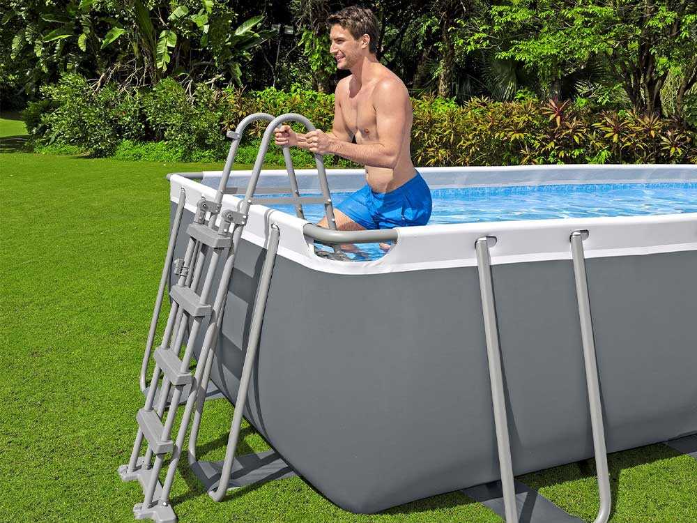 Bestway – Power Steel aufstellpool rechteckiger (404 × 201 × 100 cm)
