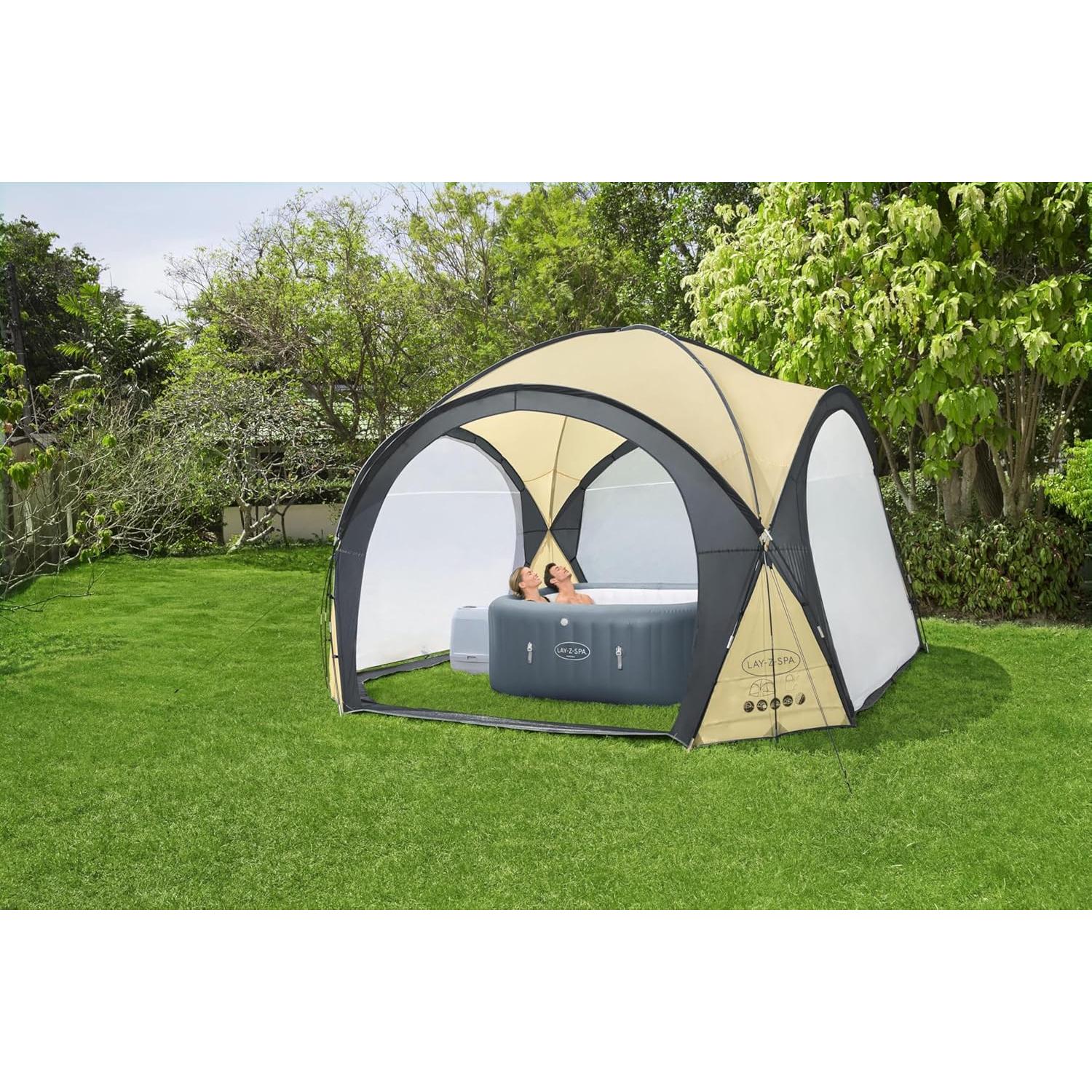 Bestway - Toldo Lay - Z - Spa 60305 para bañera de hidromasaje y piscina 255 x 390 x 390 cm gris - BricoandPool