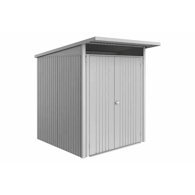 Biohort – AvantGarde Eco Caseta metálica de jardín con techo en atril en color Plata metálica - BricoandPool