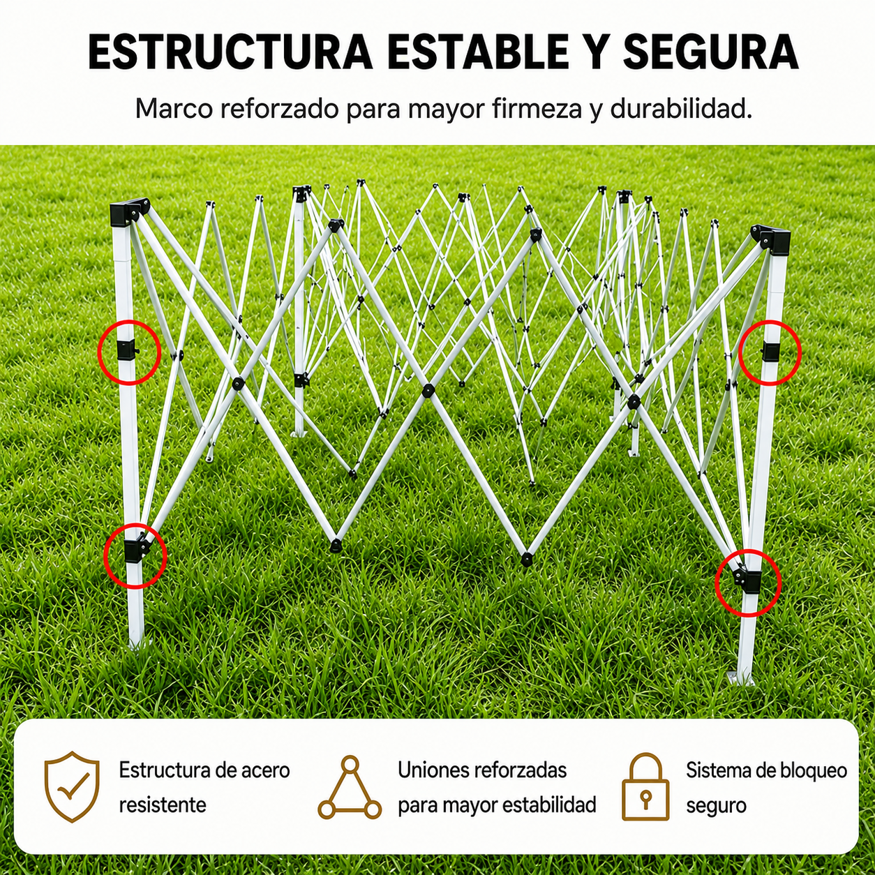 Tenda dobrável 6x3 m com 6 paredes laterais, estrutura reforçada e bolsa de transporte cor branca