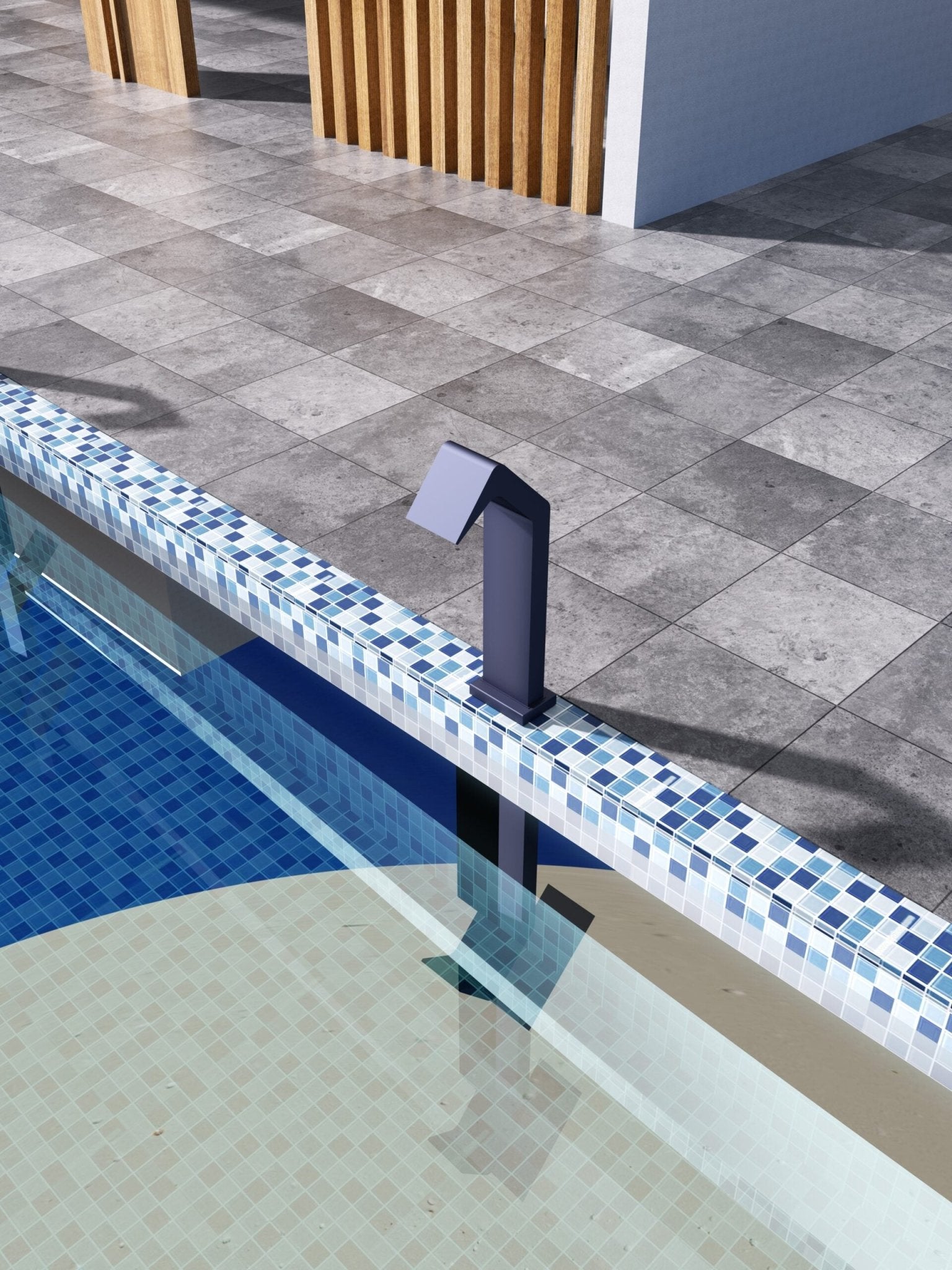 Cascada de agua para piscina 15cm NIÁGARA Azul - BricoandPool