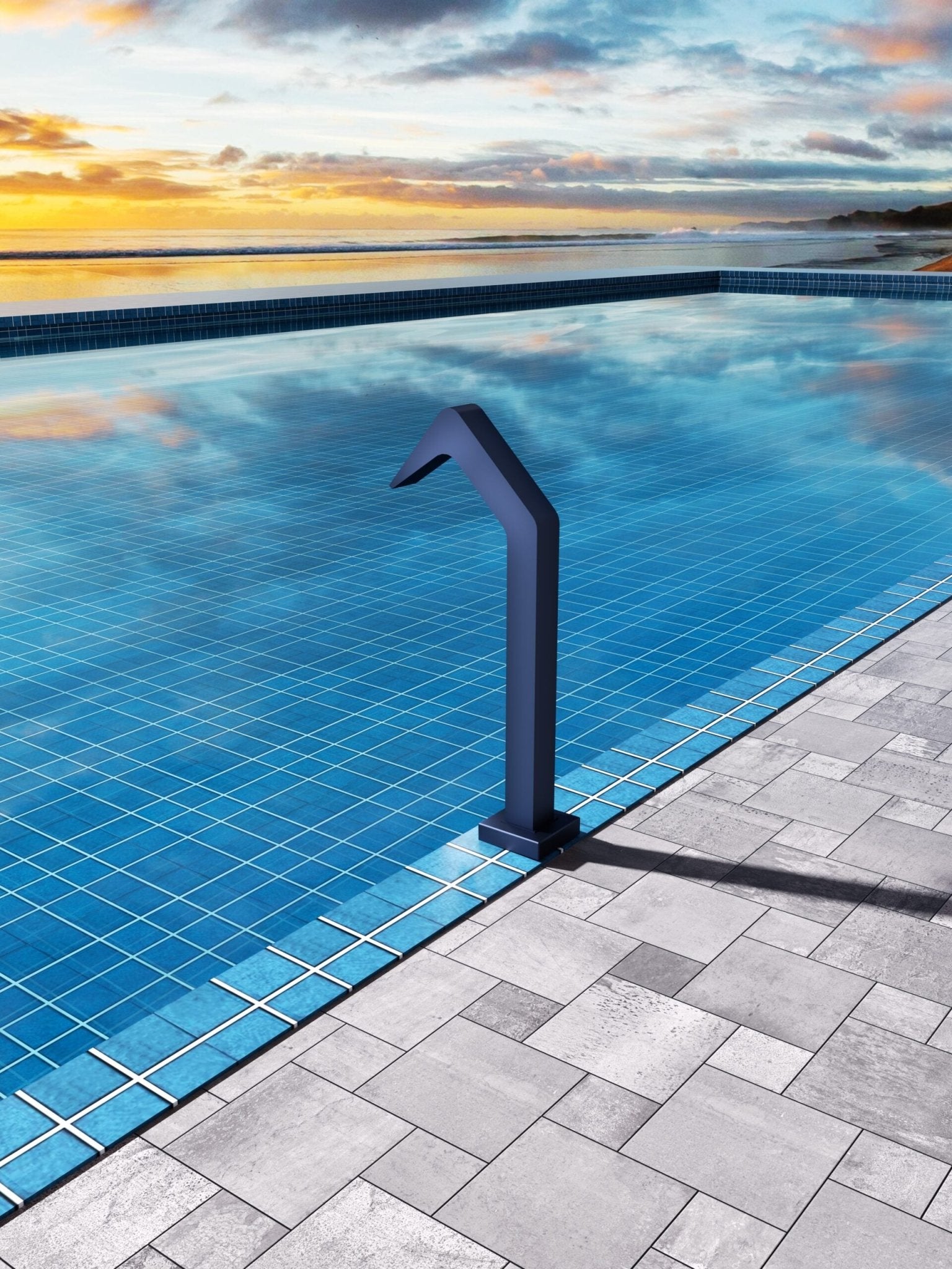 Cascada de agua para piscina 6cm NIÁGARA Azul Oceano - BricoandPool