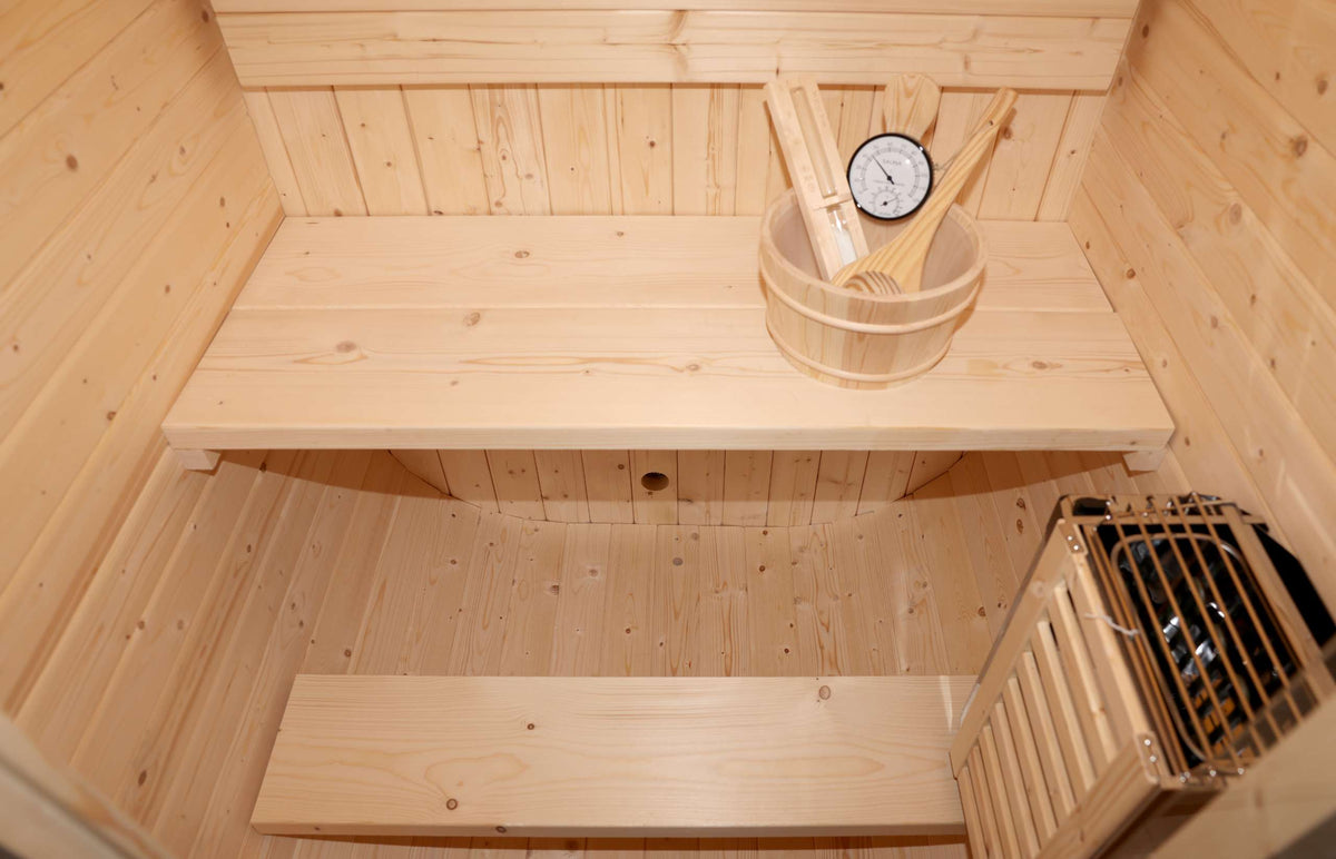 Sauna da esterno a cubo per giardino per 2 persone