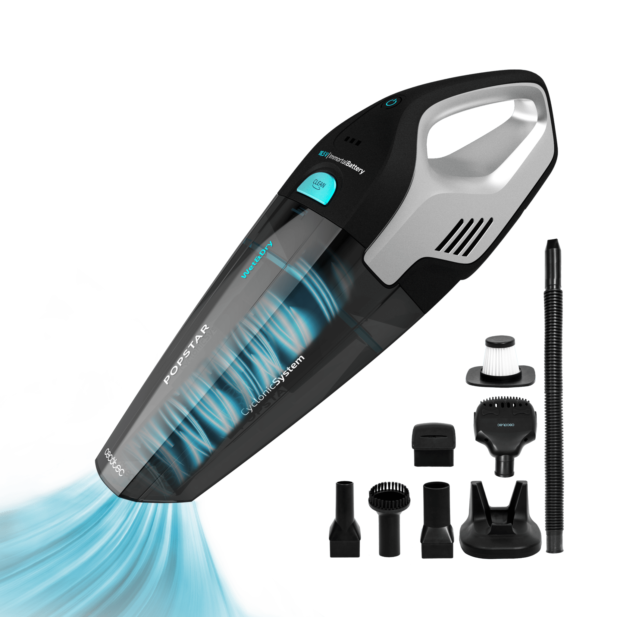 Cecotec Conga Popstar Micro 18,5 V Aspirador De Mano Con Tecnología Ciclónica 110 W Y Accesorio Para Animales