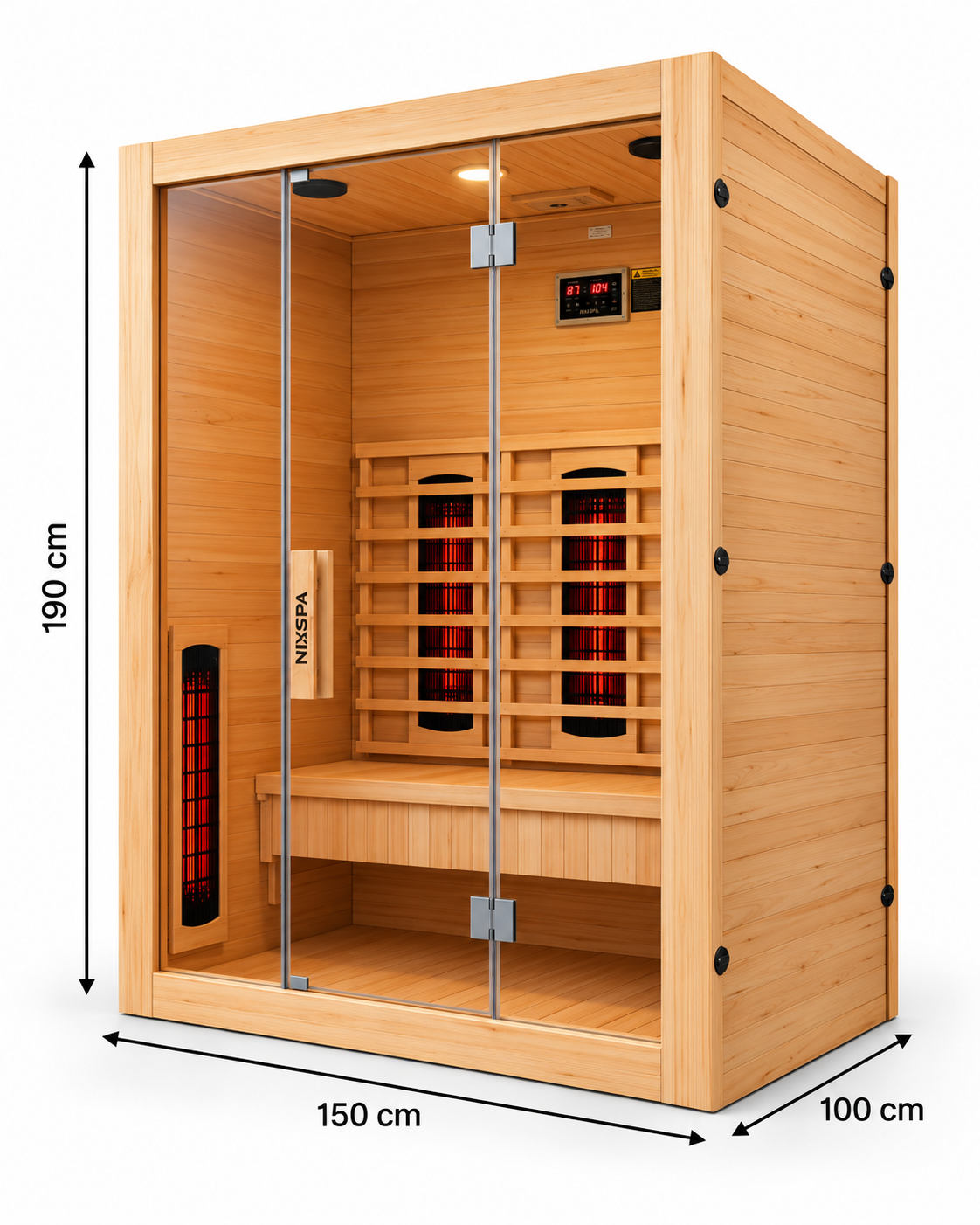Infraroodsauna voor thuis, 3-persoons - afmetingen