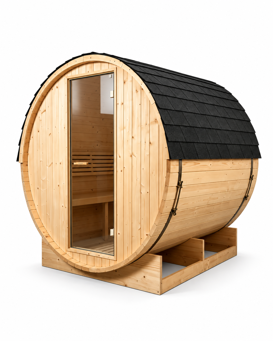 Sauna da esterno a botte per giardino 3-4 posti