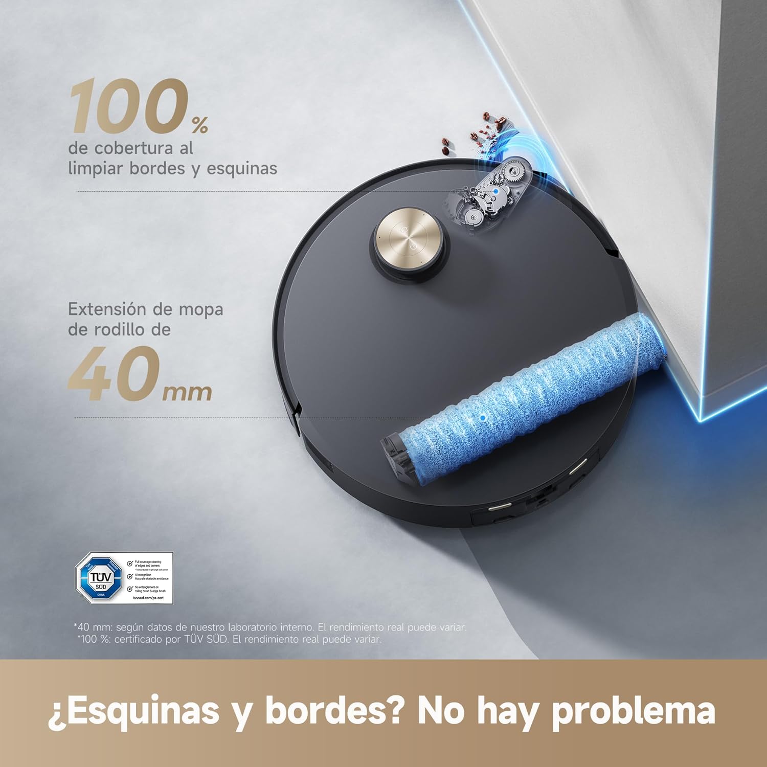 Dreame – Aqua10 Ultra Roller Complete Robot aspirador y fregasuelos negro con base automática para hogar - BricoandPool
