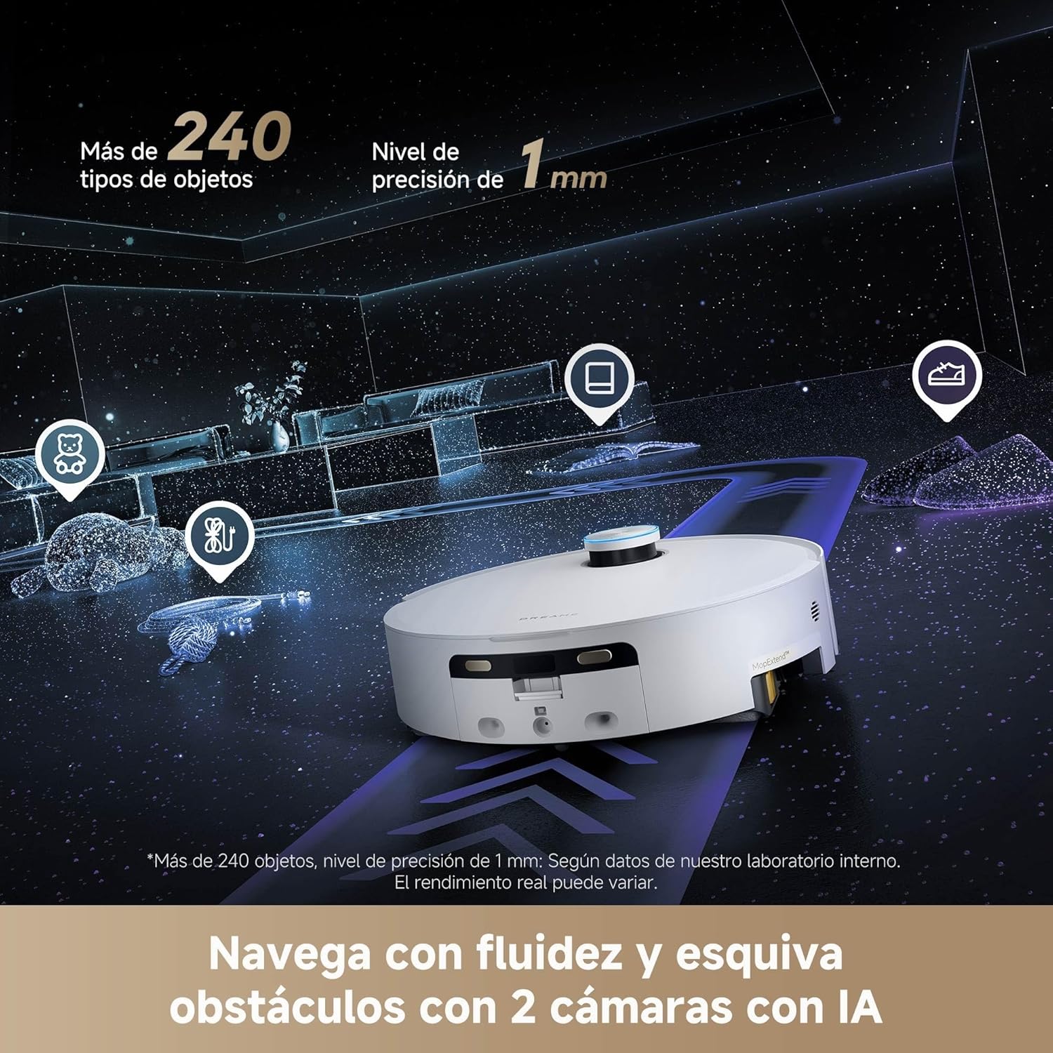 Dreame – Aqua10 Ultra Track Robot aspirador y fregasuelos negro con base automática para hogar - BricoandPool