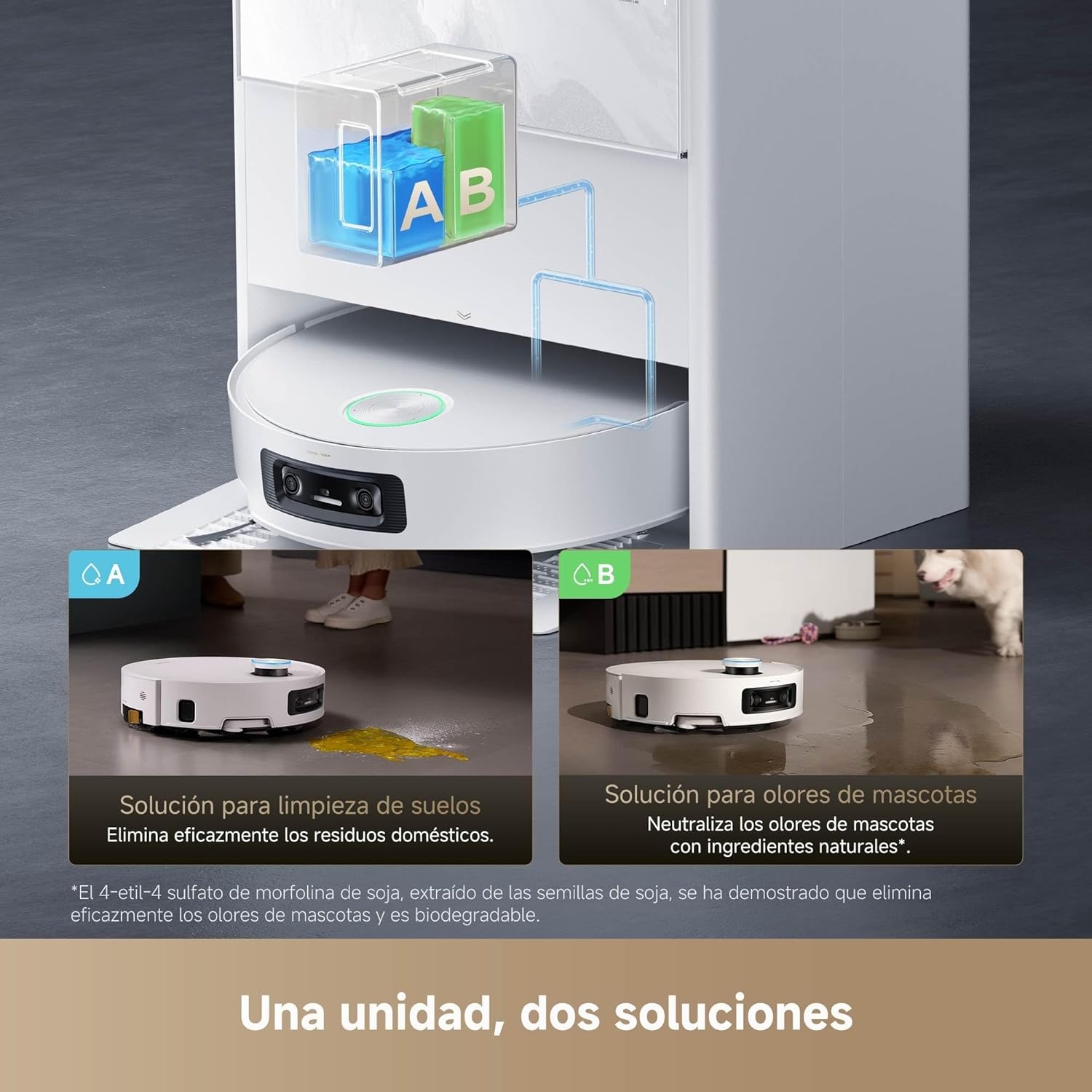 Dreame – Aqua10 Ultra Track Robot aspirador y fregasuelos negro con base automática para hogar - BricoandPool