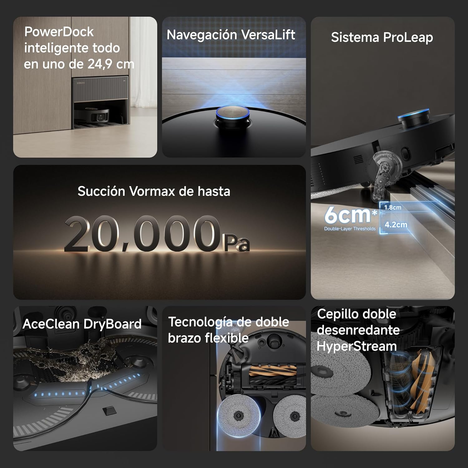 Dreame – X50 Master Robot aspirador y fregasuelos con base automática para hogar - BricoandPool