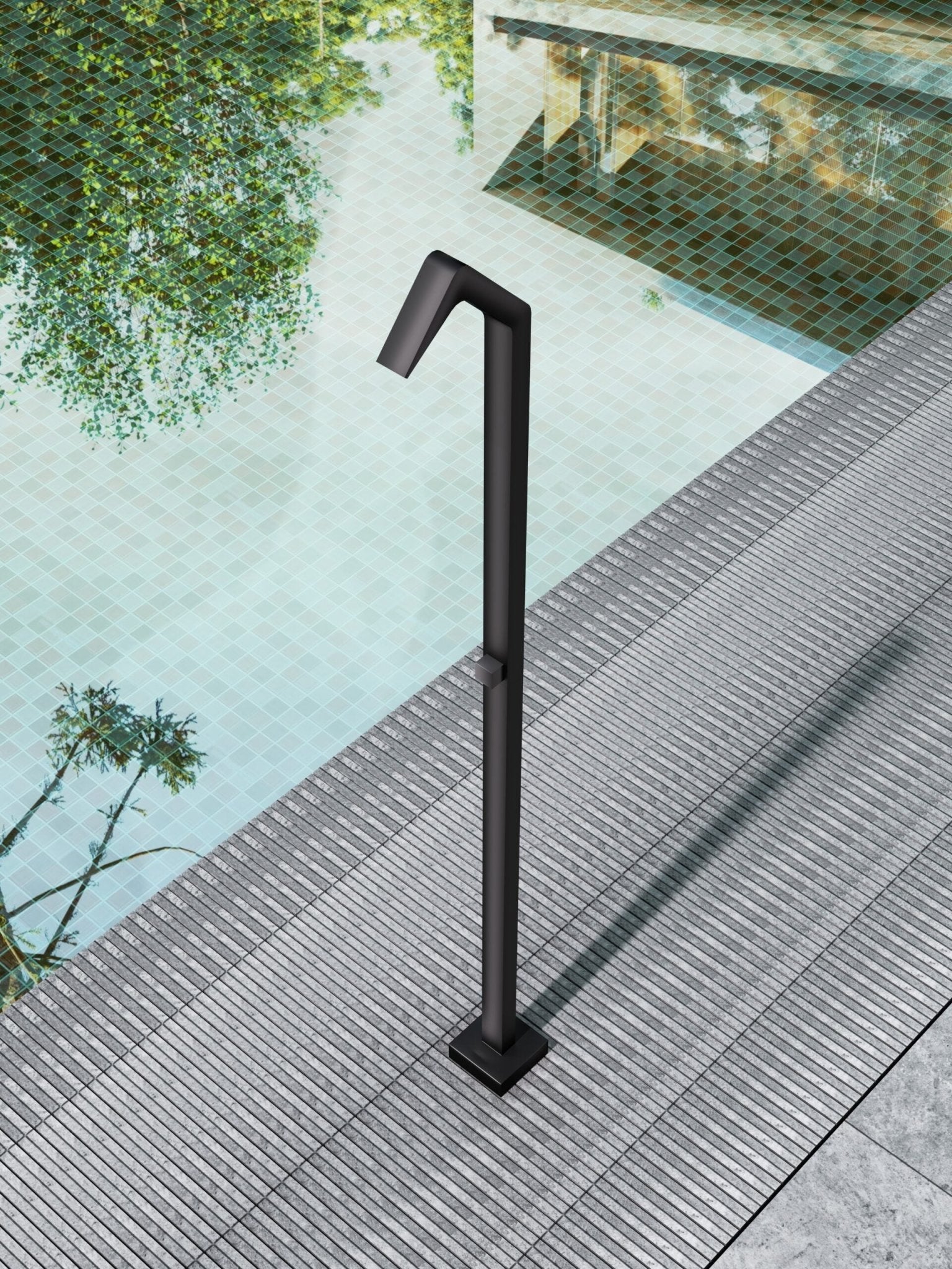 Ducha de piscina NIÁGARA Negro mate - BricoandPool