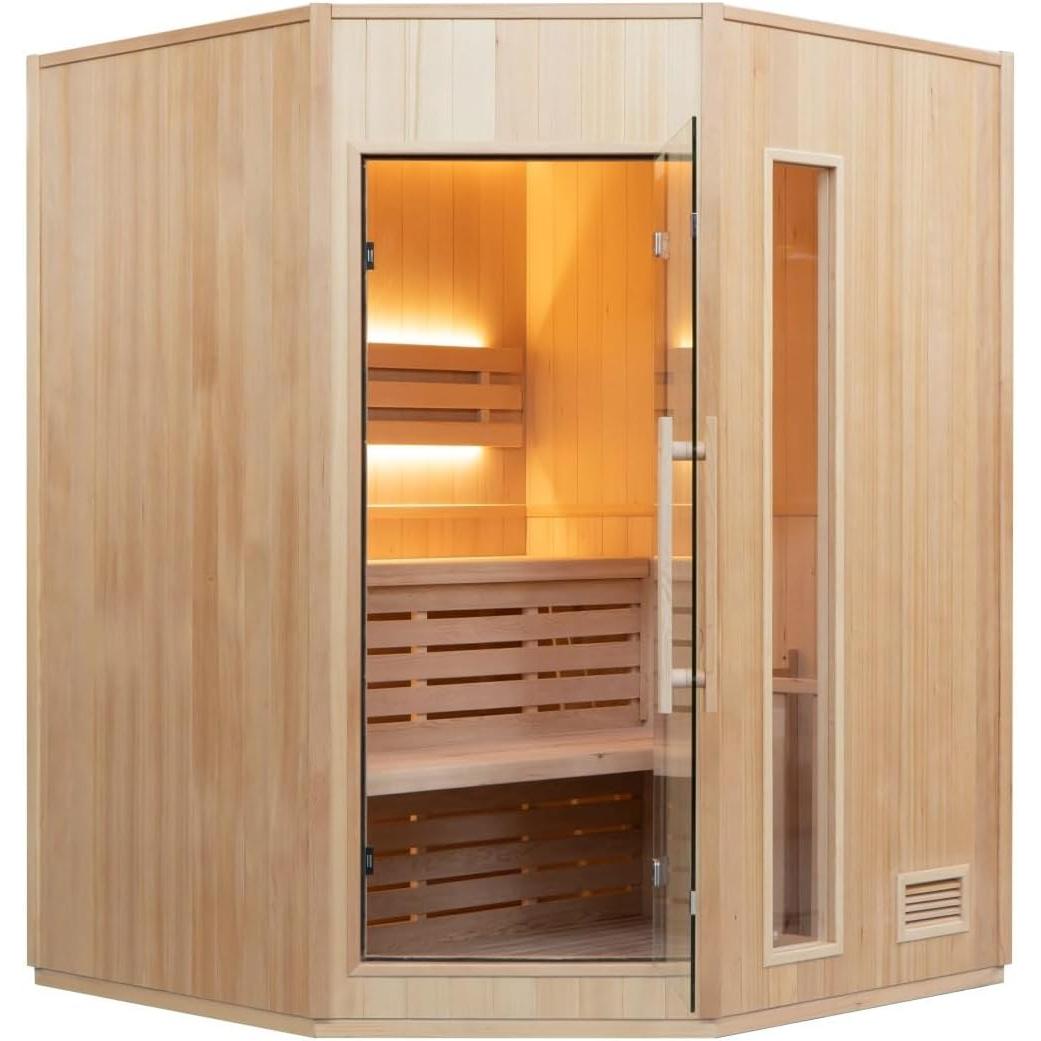 France Sauna - Zen 3 Corner Sauna tradicional de vapor - BricoandPool