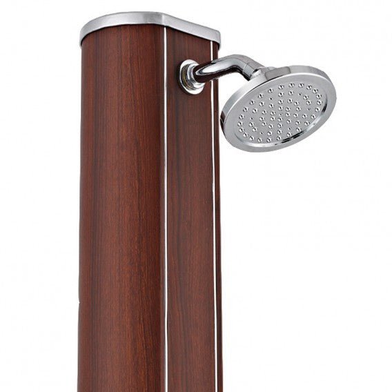 Gre - Ducha solar redonda aspecto madera 32 litros DSALR32W - BricoandPool