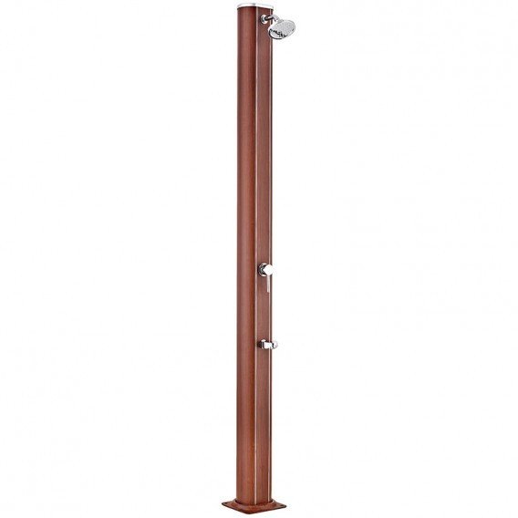 Gre - Ducha solar redonda aspecto madera 32 litros DSALR32W - BricoandPool