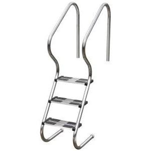 Gre - Escalera 3 peldaños de Fácil Acceso para Piscina Enterrada - Acero inox - BricoandPool