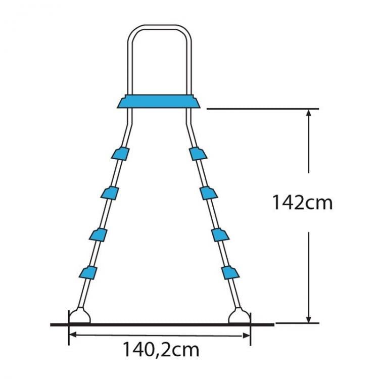 Gre - Escalera inox para piscina desmontable 142 cm AR11680 - BricoandPool