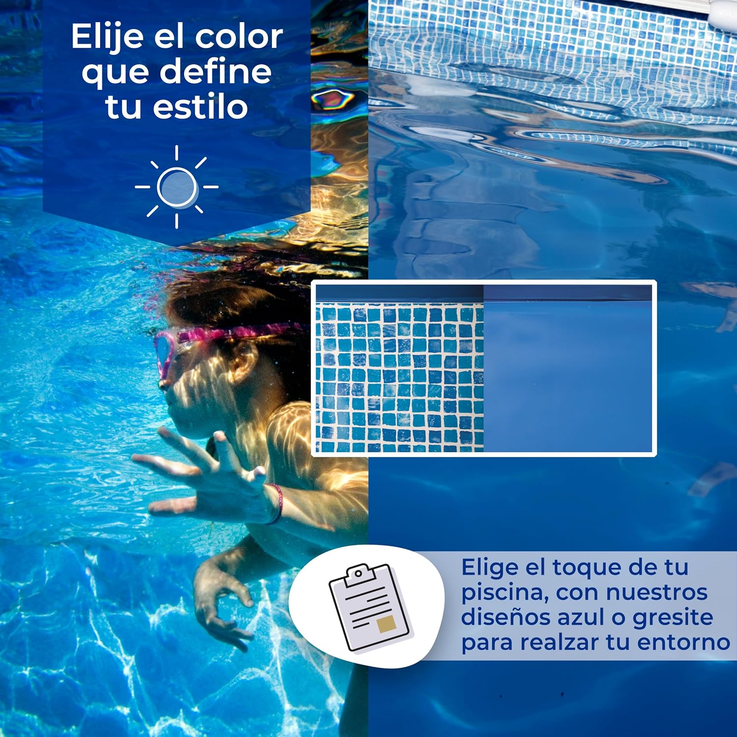 Gre - Liner gresite para piscina de acero redonda de 132 CM de altura - BricoandPool