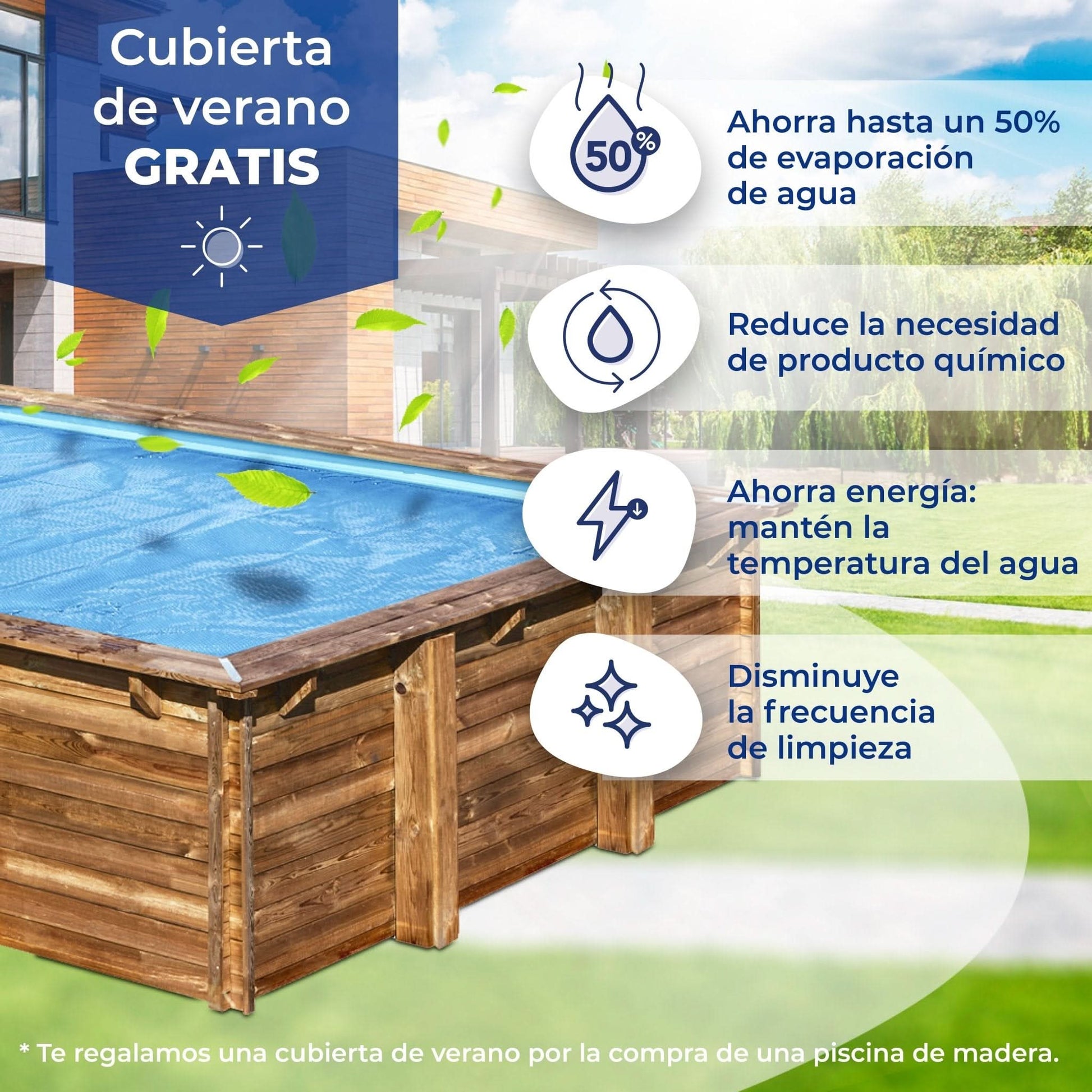 Gre - Piscina de madera Sunbay Evora 620x420x133 - BricoandPool