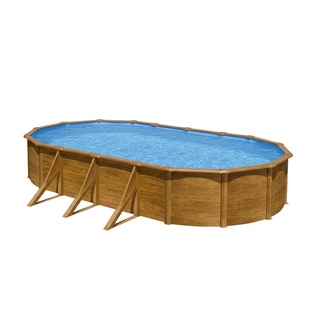 Gre - Piscina Pacific Ovalada Imitación Madera - BricoandPool