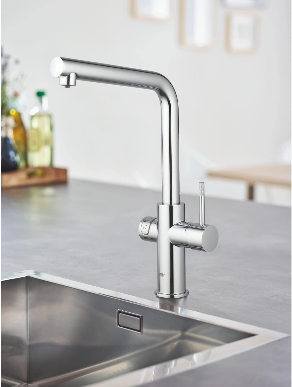Grohe - Blue Home Starter kit Grifo de fregadero con enfriador de agua y filtro caño en L - BricoandPool