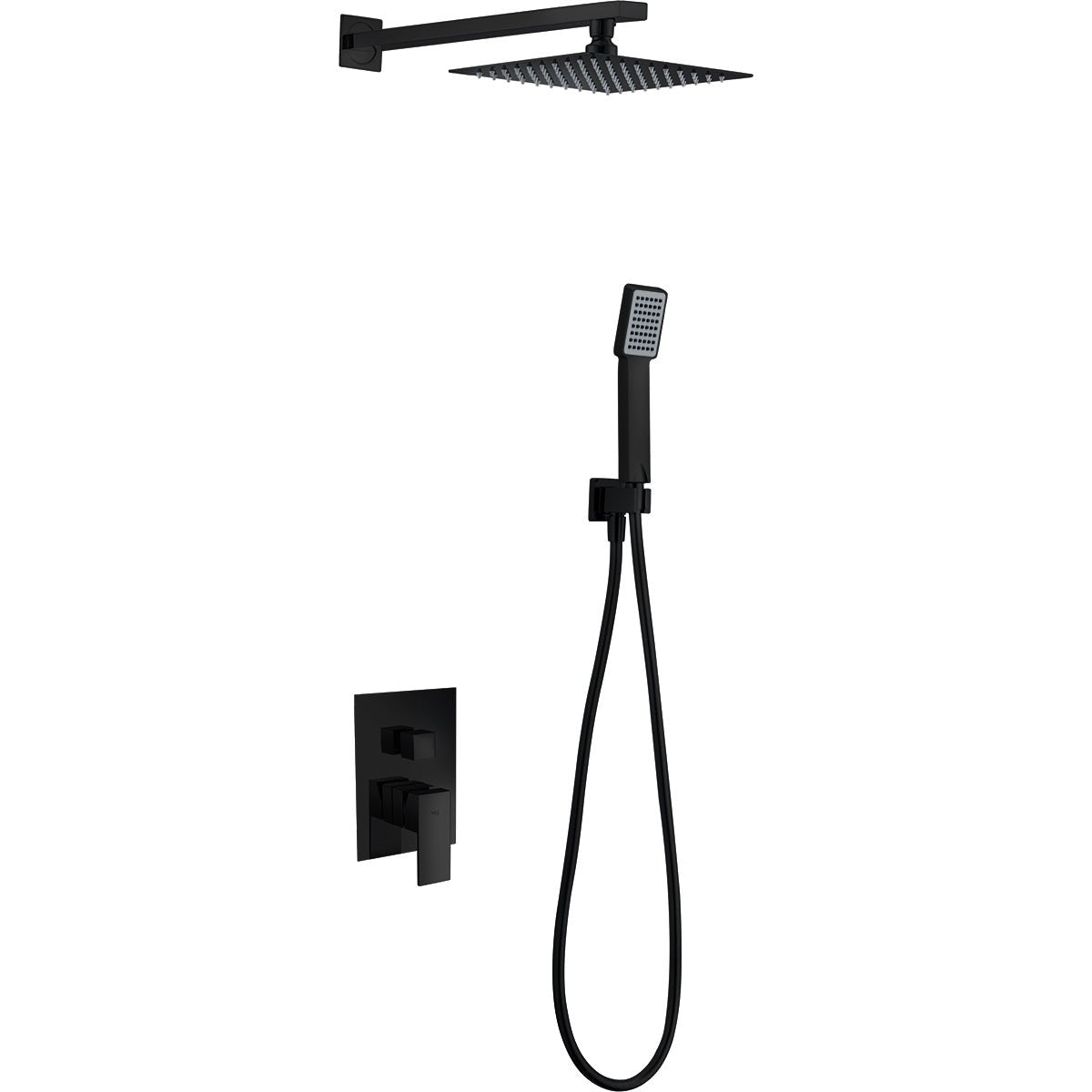Imex - Conjunto de ducha empotrado monomando Dublín negro mate - BricoandPool