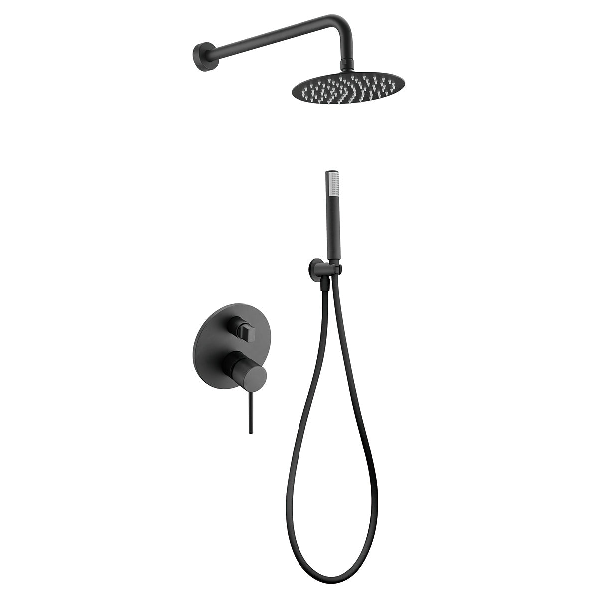 Imex - Conjunto de ducha empotrado monomando Milos negro mate - BricoandPool