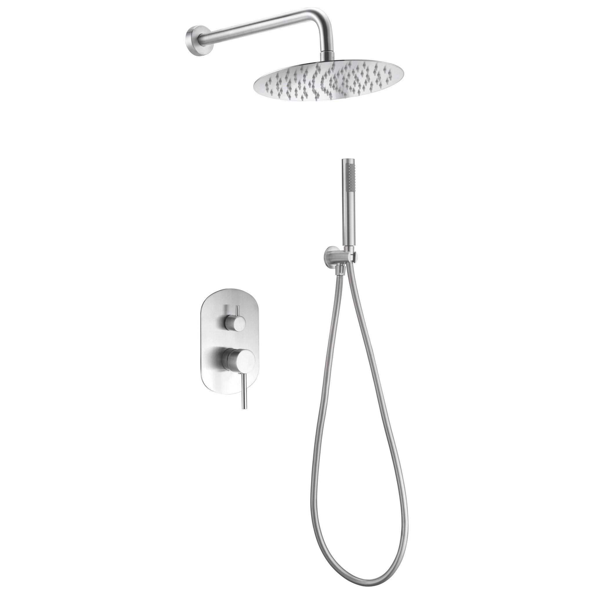 Imex - Conjunto de ducha empotrado monomando Moscú acero Aisi 316 - BricoandPool