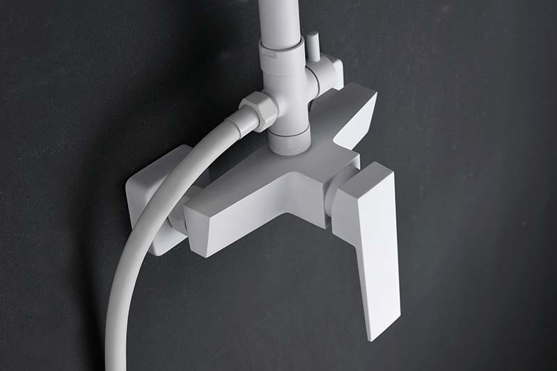Imex - Conjunto de ducha monomando Art blanco mate - BricoandPool