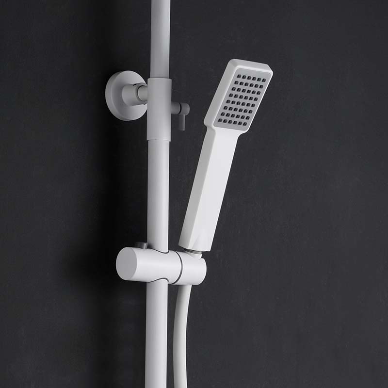 Imex - Conjunto de ducha monomando Art blanco mate - BricoandPool