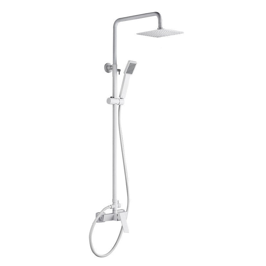 Imex - Conjunto de ducha monomando Art blanco mate - BricoandPool