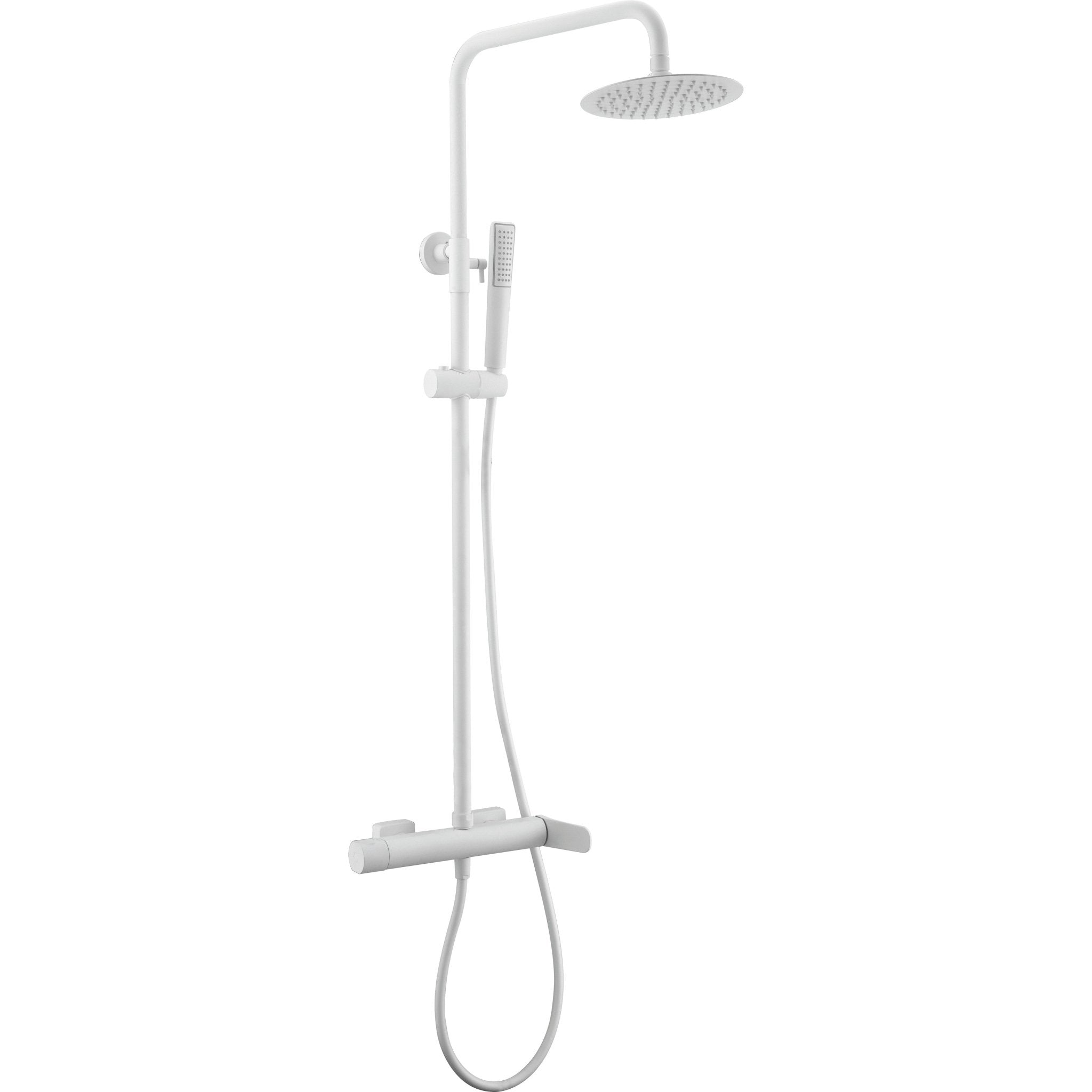 Imex - Conjunto de ducha monomando Dinamarca blanco mate - BricoandPool