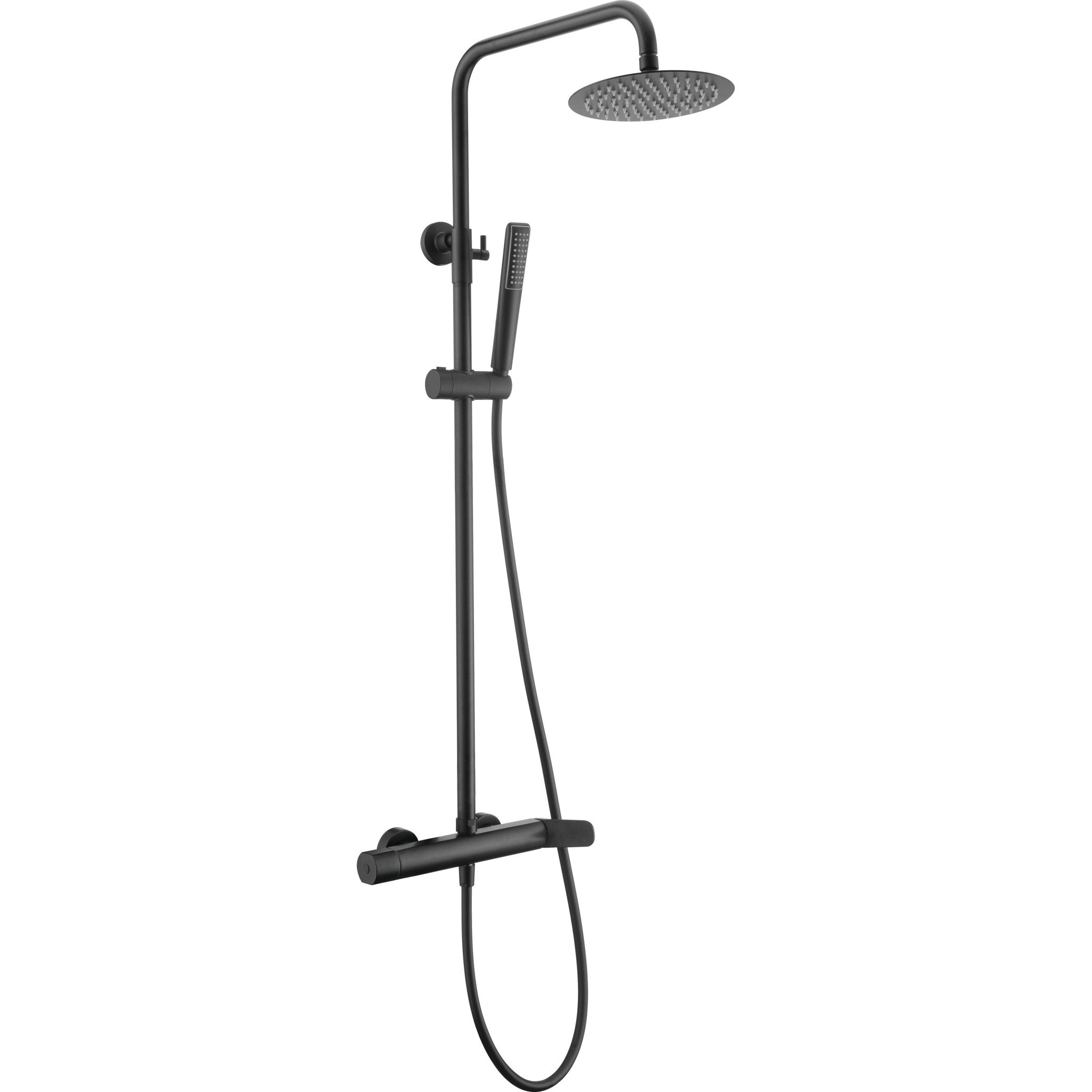 Imex - Conjunto de ducha monomando Dinamarca negro mate - BricoandPool