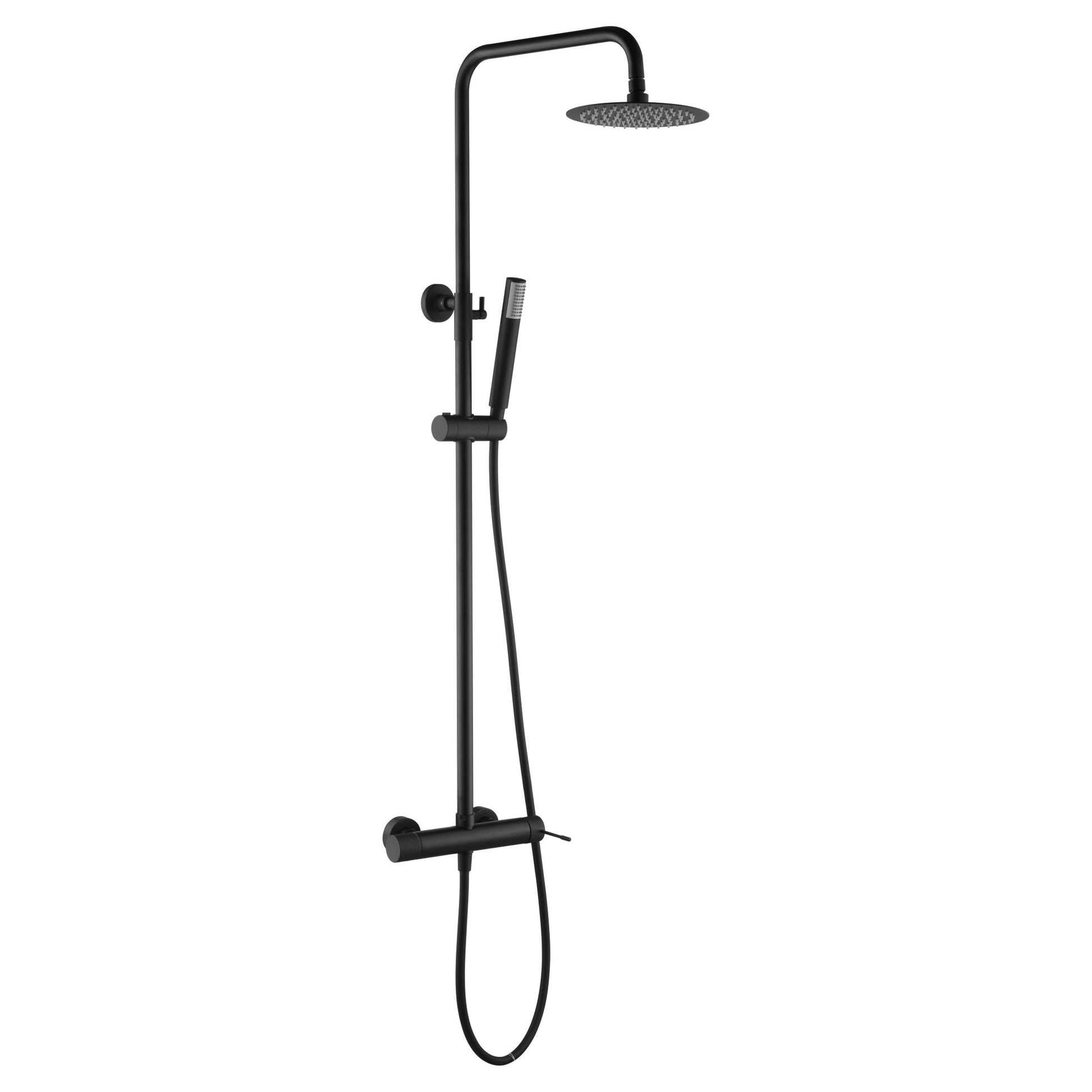 Imex - Conjunto de ducha monomando Line negro mate - BricoandPool