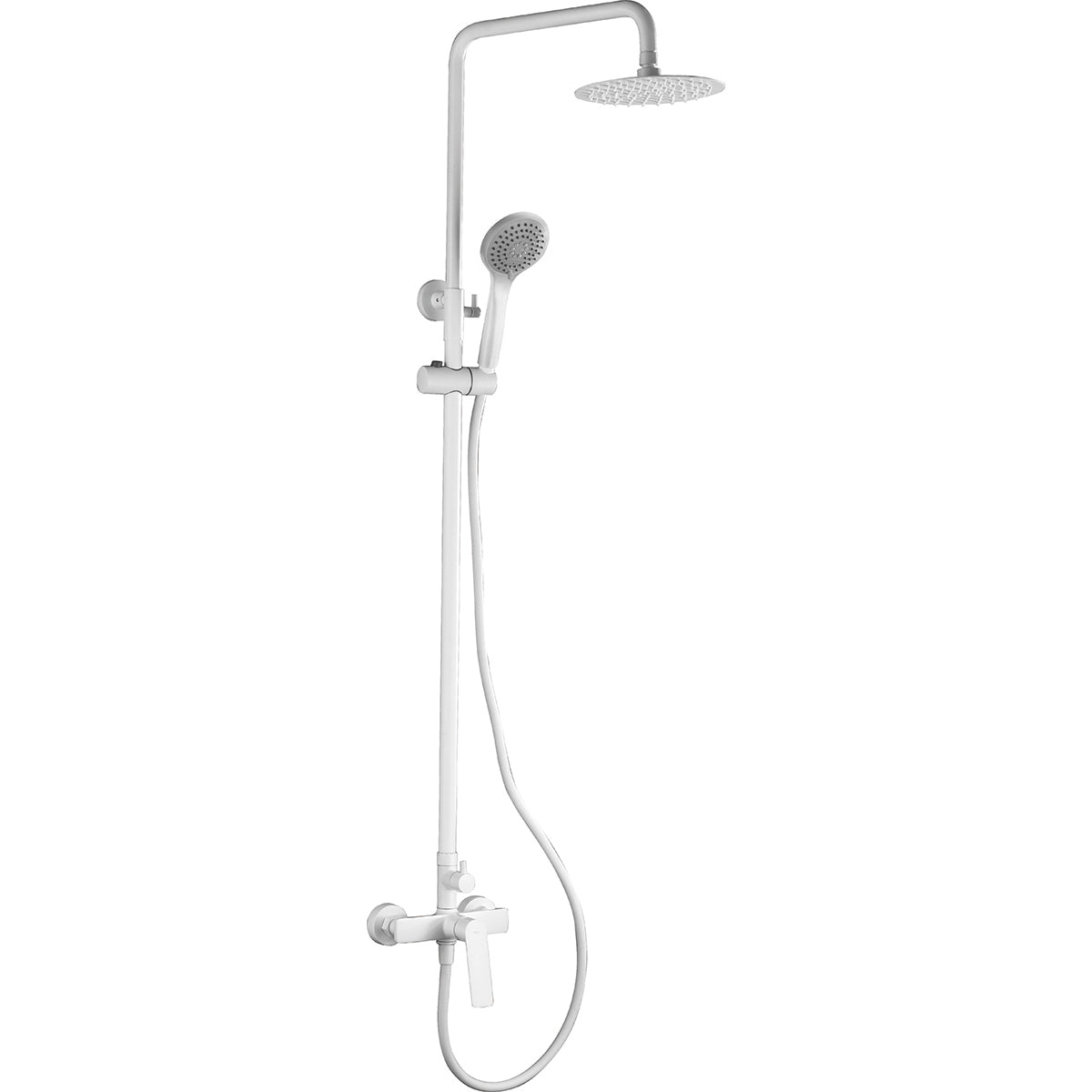 Imex - Conjunto de ducha monomando Lúxor blanco mate - BricoandPool