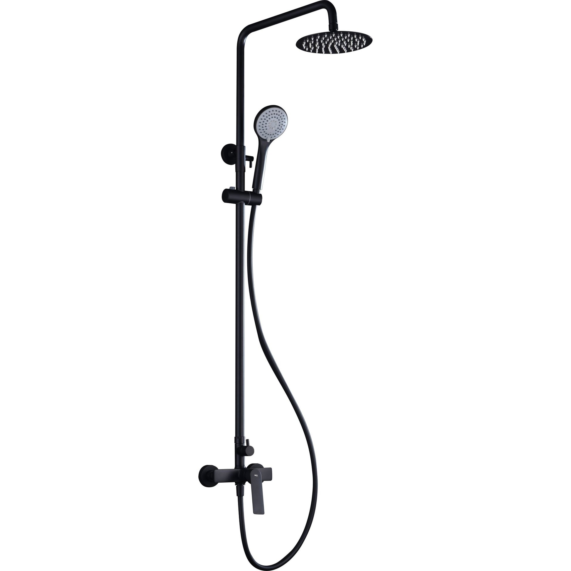 Imex - Conjunto de ducha monomando Lúxor negro mate - BricoandPool