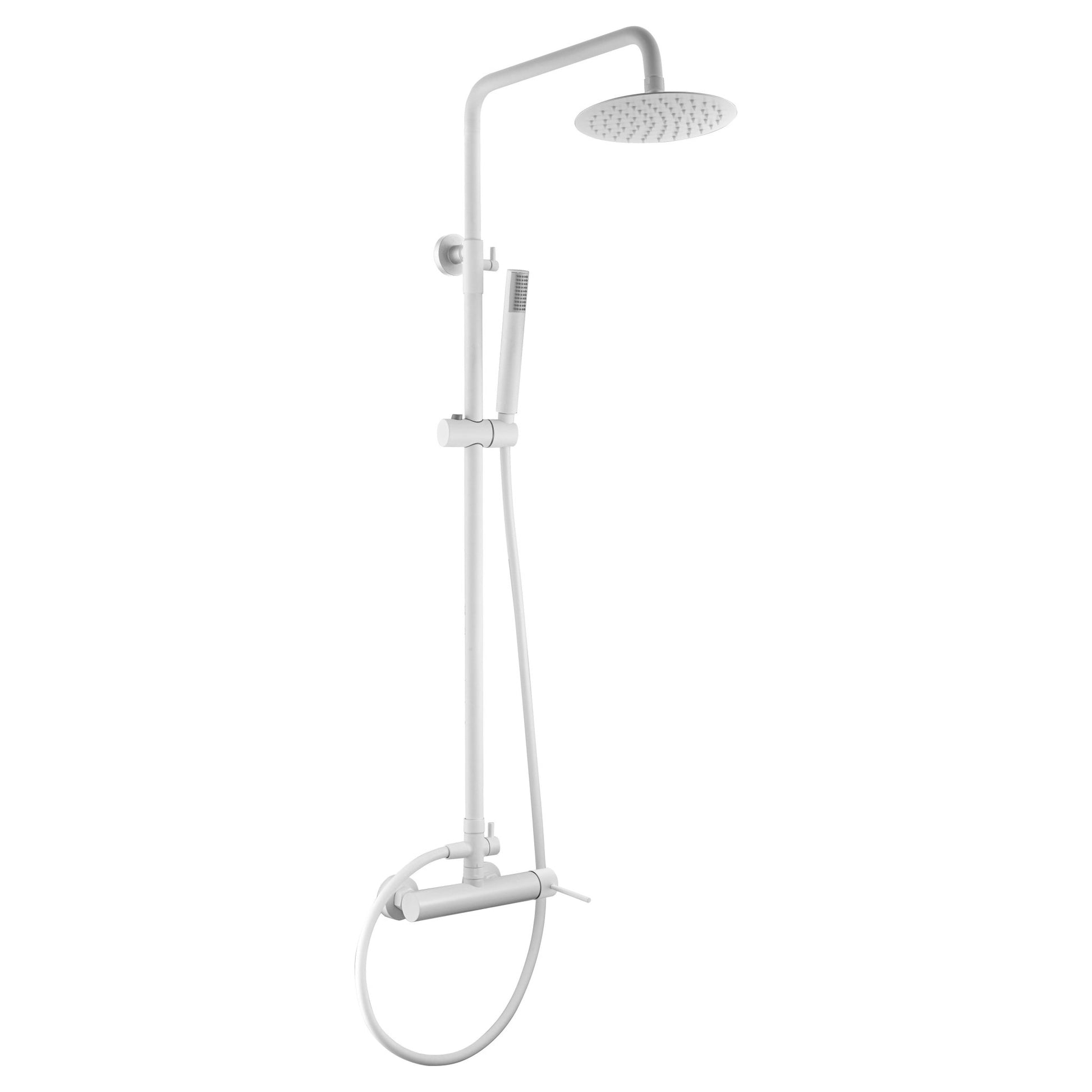 Imex - Conjunto de ducha monomando Milos blanco mate - BricoandPool