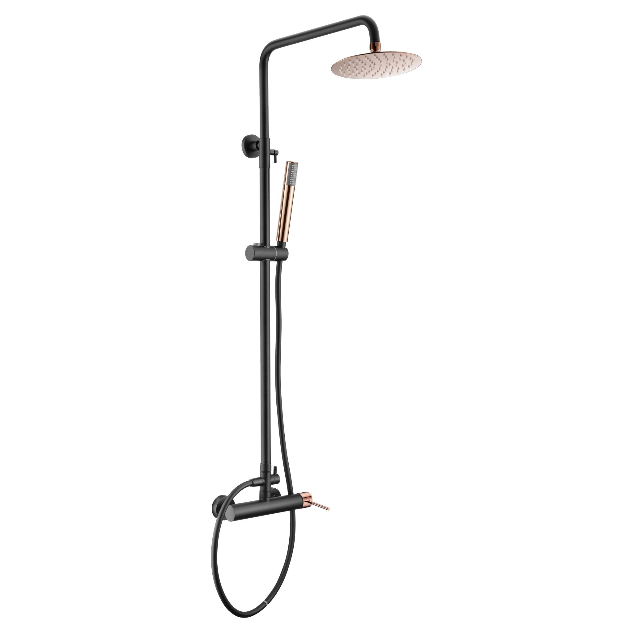 Imex - Conjunto de ducha monomando Milos negro oro rosa - BricoandPool